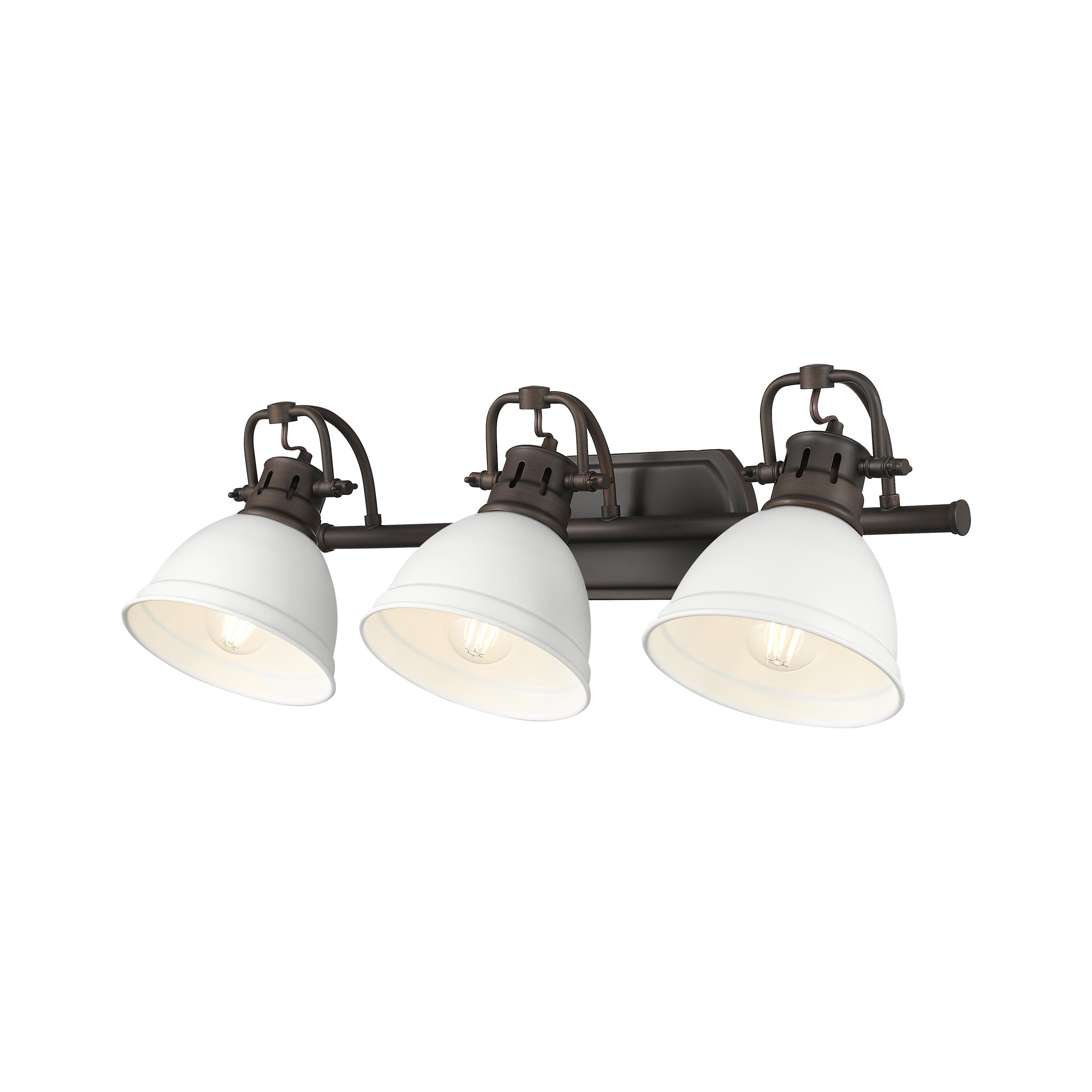 Yep by Golden Lighting Duncan 3-light Vanity in Rubbed Bronze and Matte White shade - - Golden Lighting