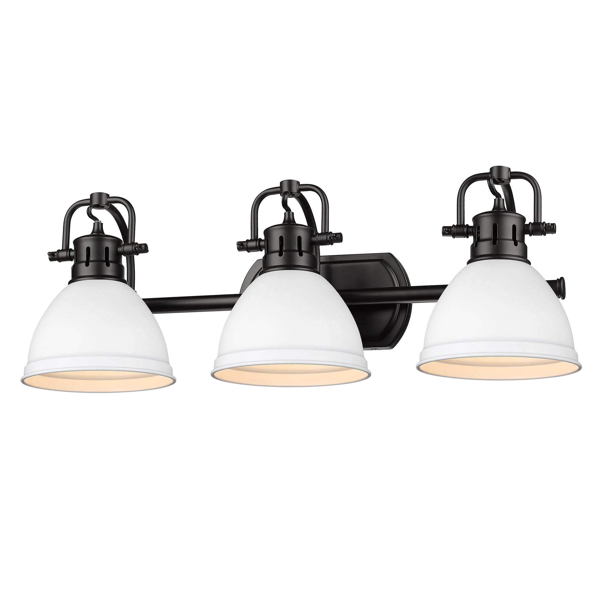 Yep by Golden Lighting Duncan 3-light Vanity in Matte Black and Matte White shade