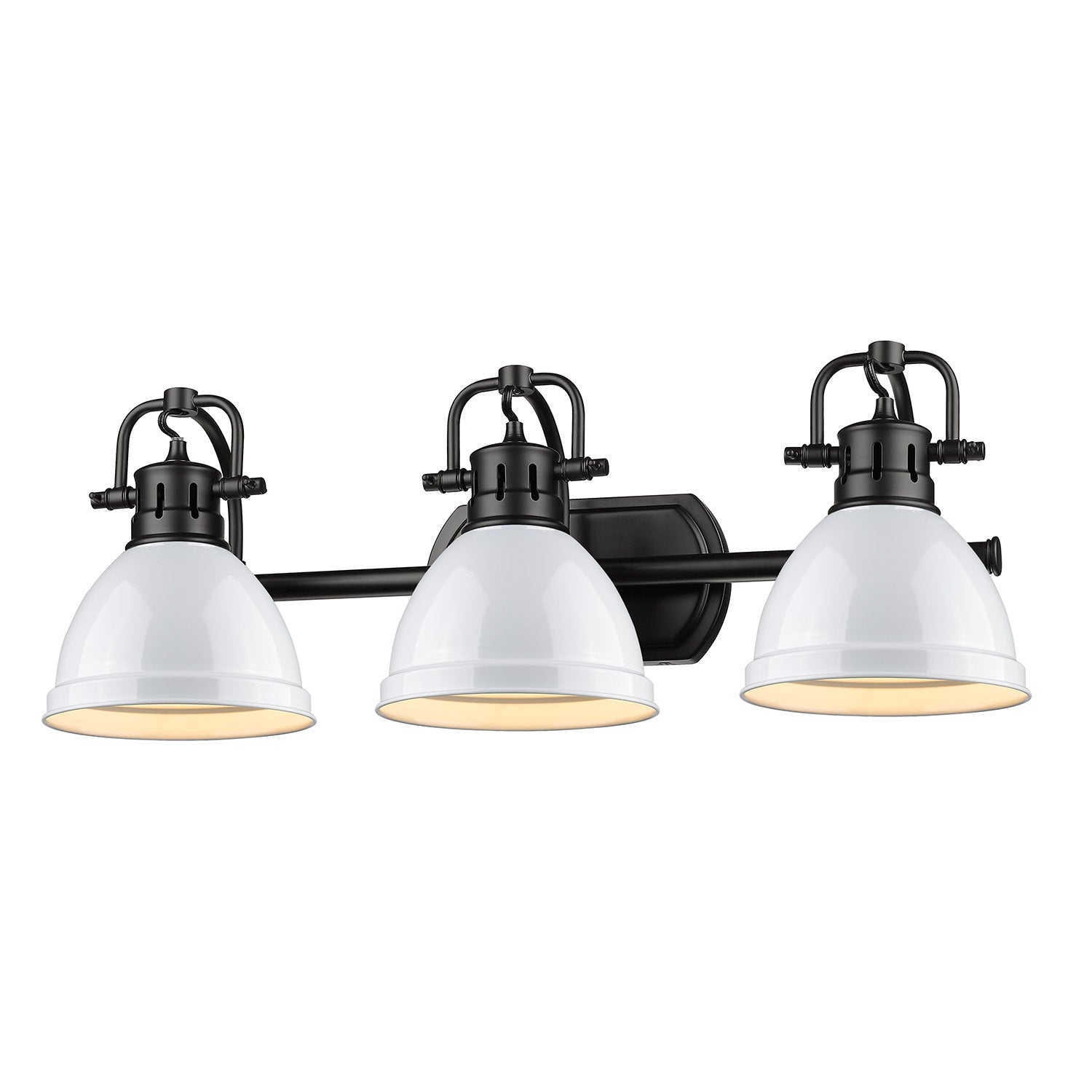 Yep by Golden Lighting Duncan 3-light Vanity in Matte Black and White shade