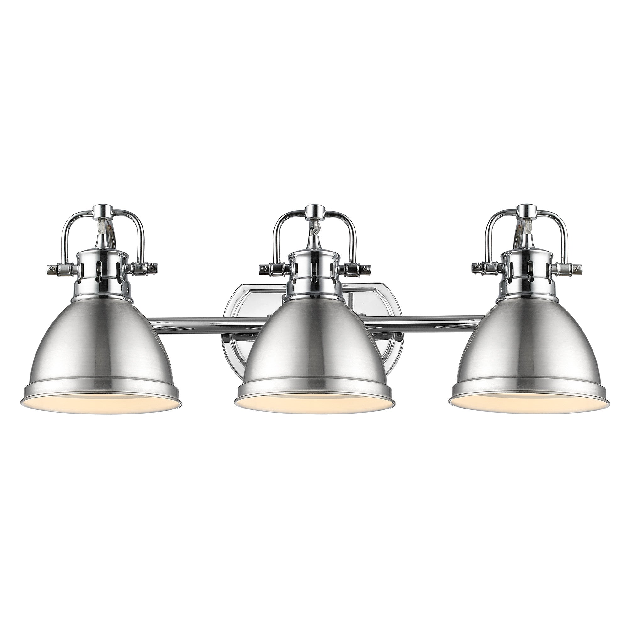Duncan 3-Light Bath Vanity in Chrome with Pewter - Default Title - Golden Lighting