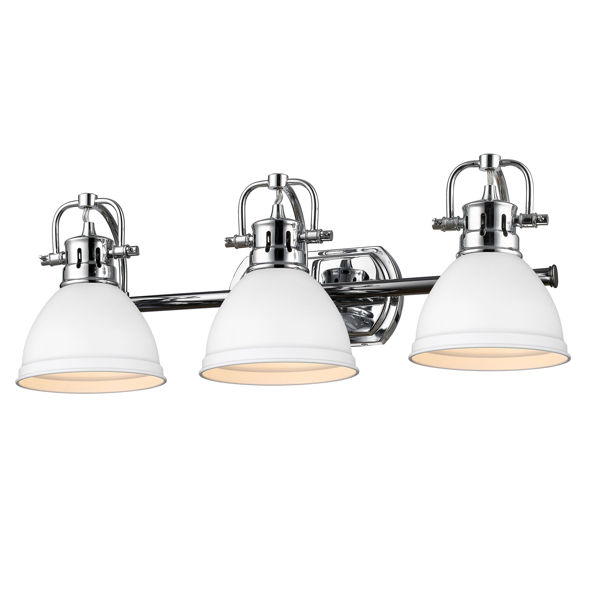Yep by Golden Lighting Duncan 3-light Vanity in Chrome and Matte White shade