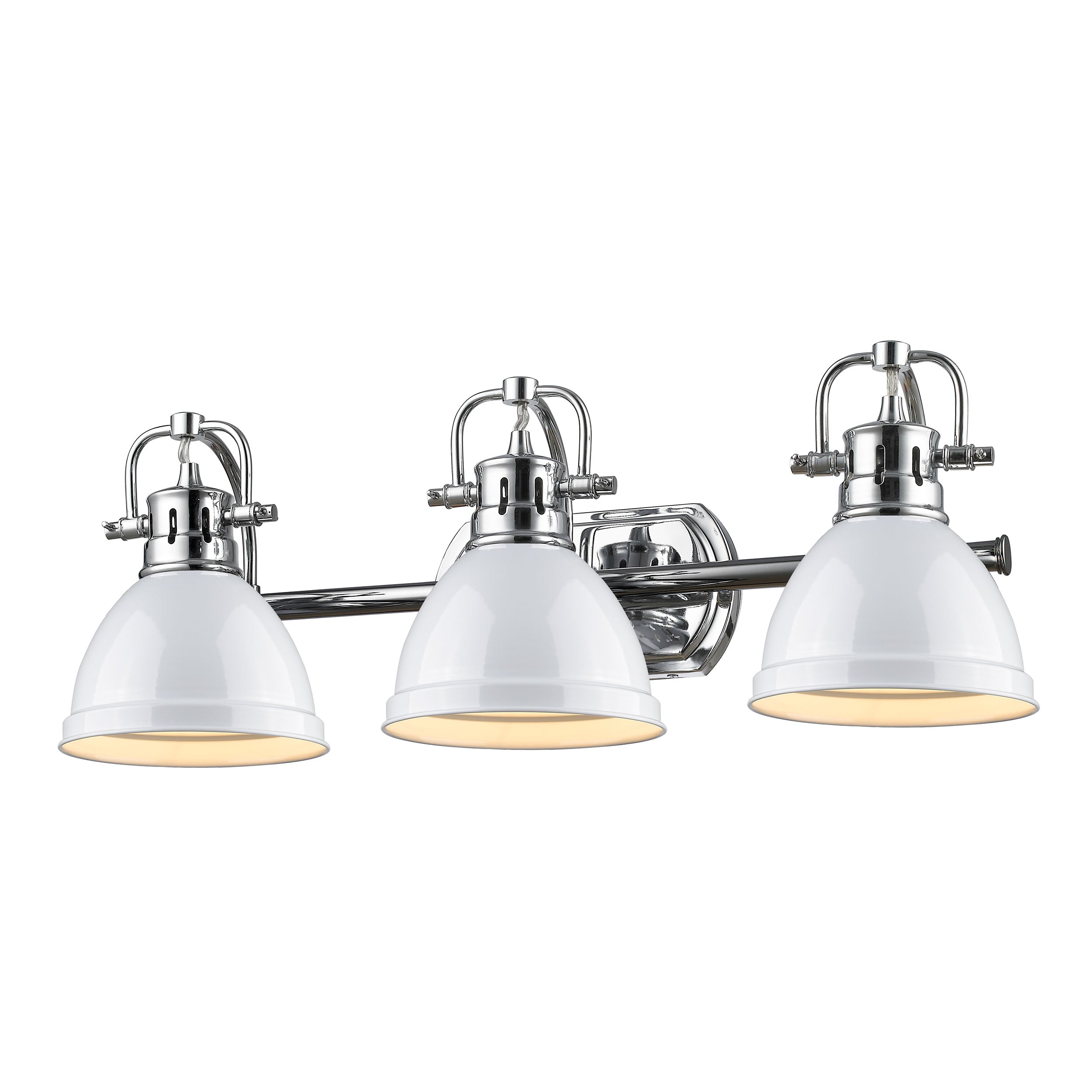 Yep by Golden Lighting Duncan 3-light Vanity in Chrome and White shade