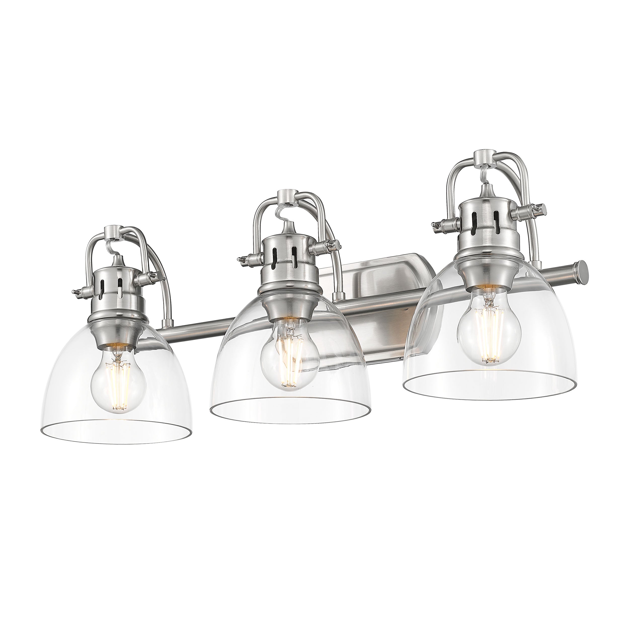 Yep by Golden Lighting Duncan 3-light Vanity in Pewter and Clear Glass