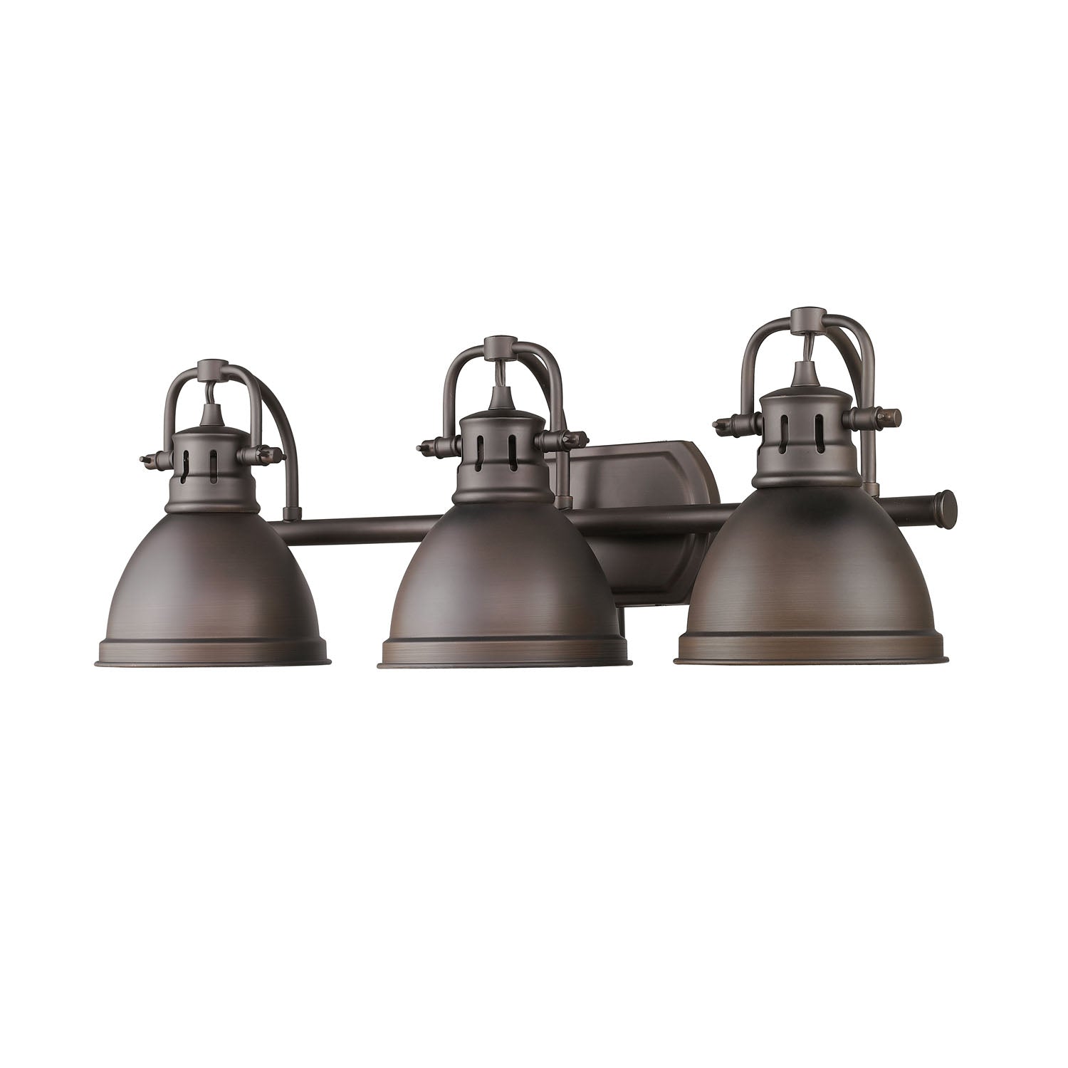 Duncan 3 Light Bath Vanity in Rubbed Bronze with a Rubbed Bronze Shade - Default Title - Golden Lighting