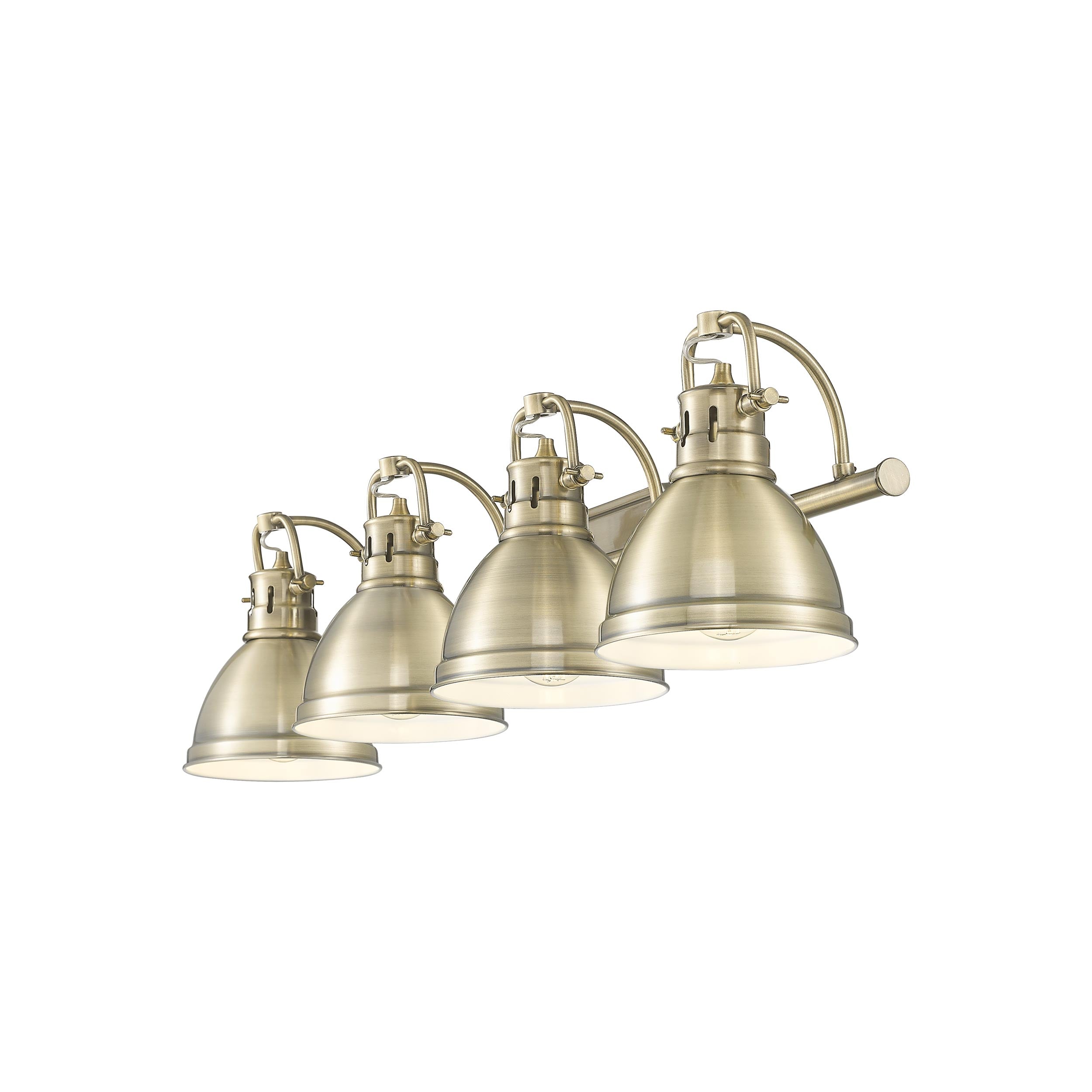 Yep by Golden Lighting Duncan 4-light Vanity in Aged Brass - - Golden Lighting
