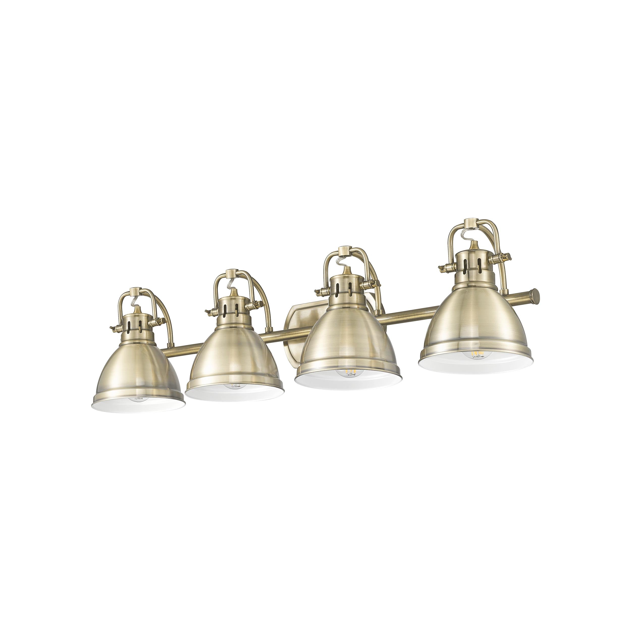 Yep by Golden Lighting Duncan 4-light Vanity in Aged Brass - - Golden Lighting