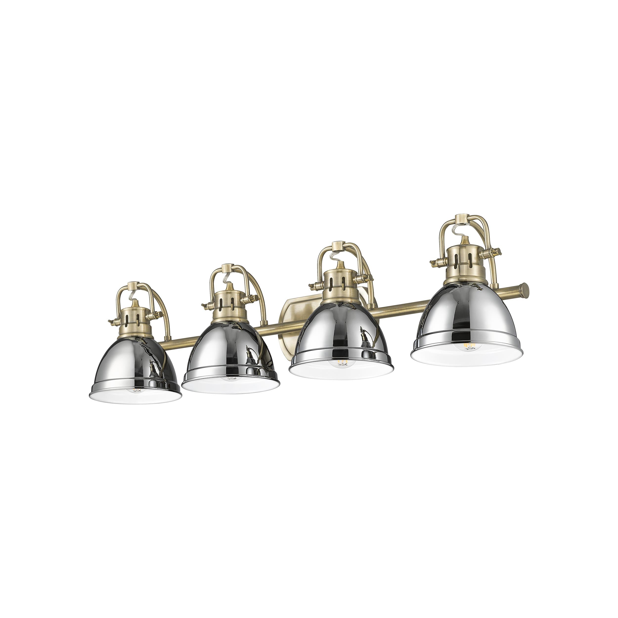 Yep by Golden Lighting Duncan 4-light Vanity in Aged Brass and Chrome shade - - Golden Lighting