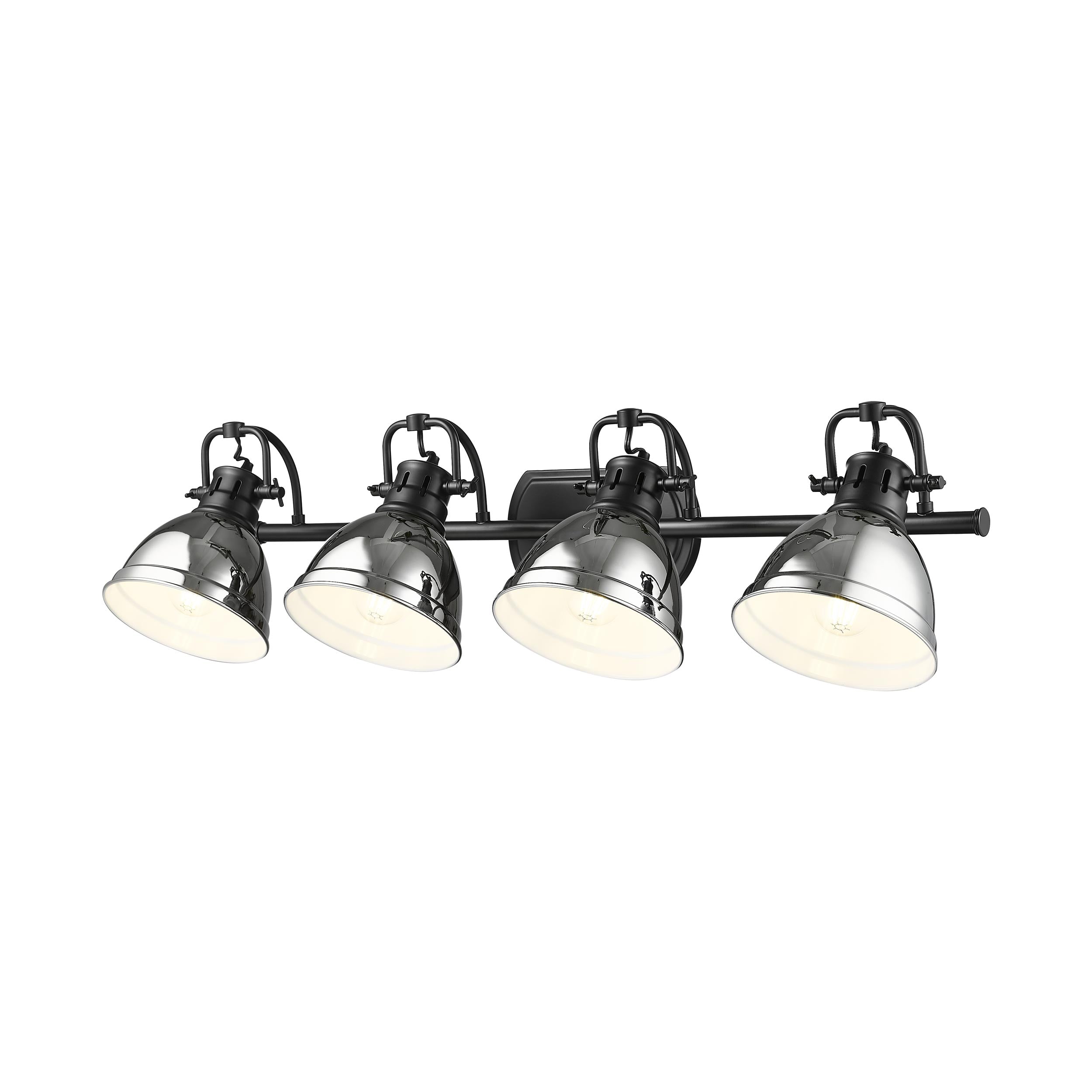 Yep by Golden Lighting Duncan 4-light Vanity in Matte Black and Chrome shade - - Golden Lighting