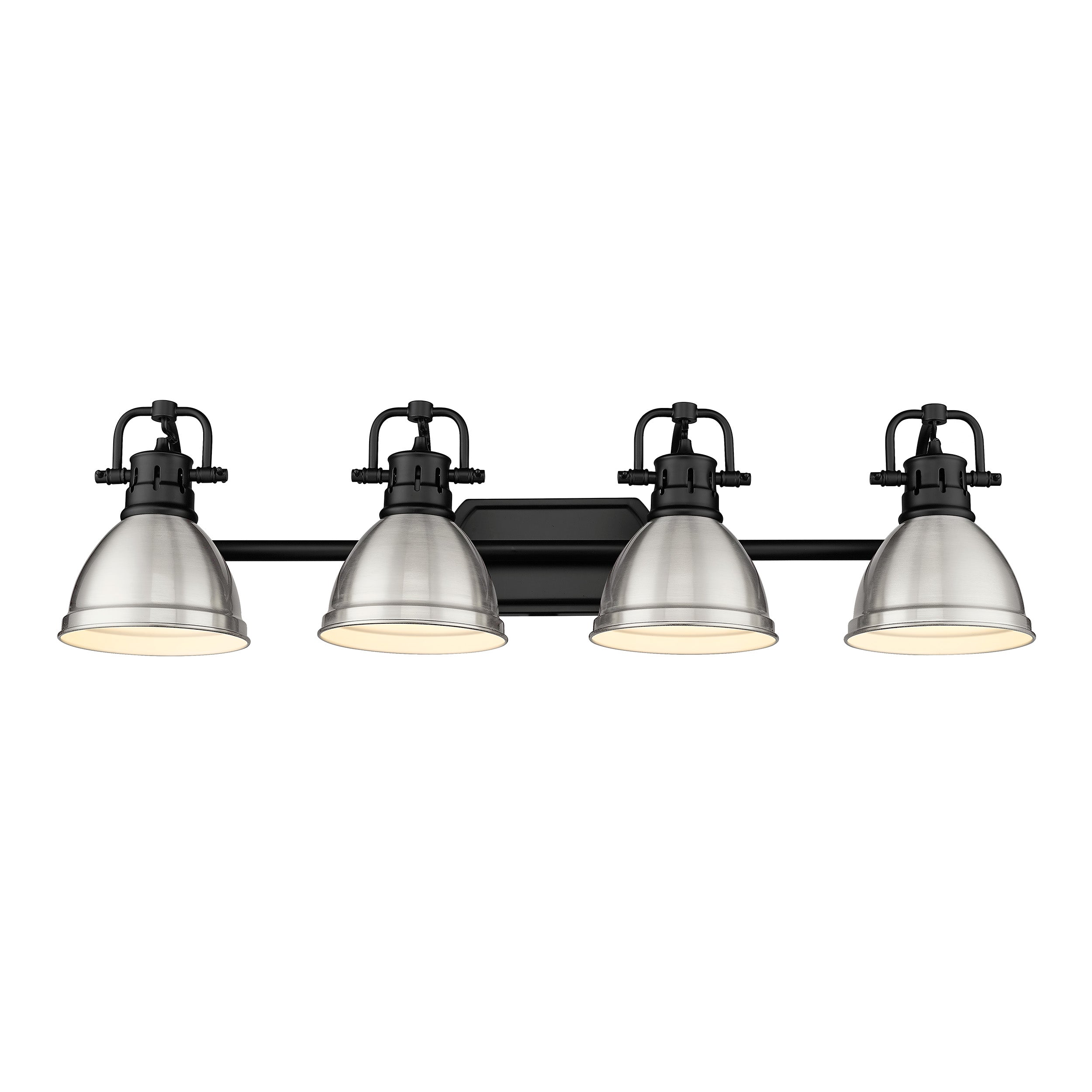 Yep by Golden Lighting Duncan 4-light Vanity in Matte Black and Pewter shade - - Golden Lighting