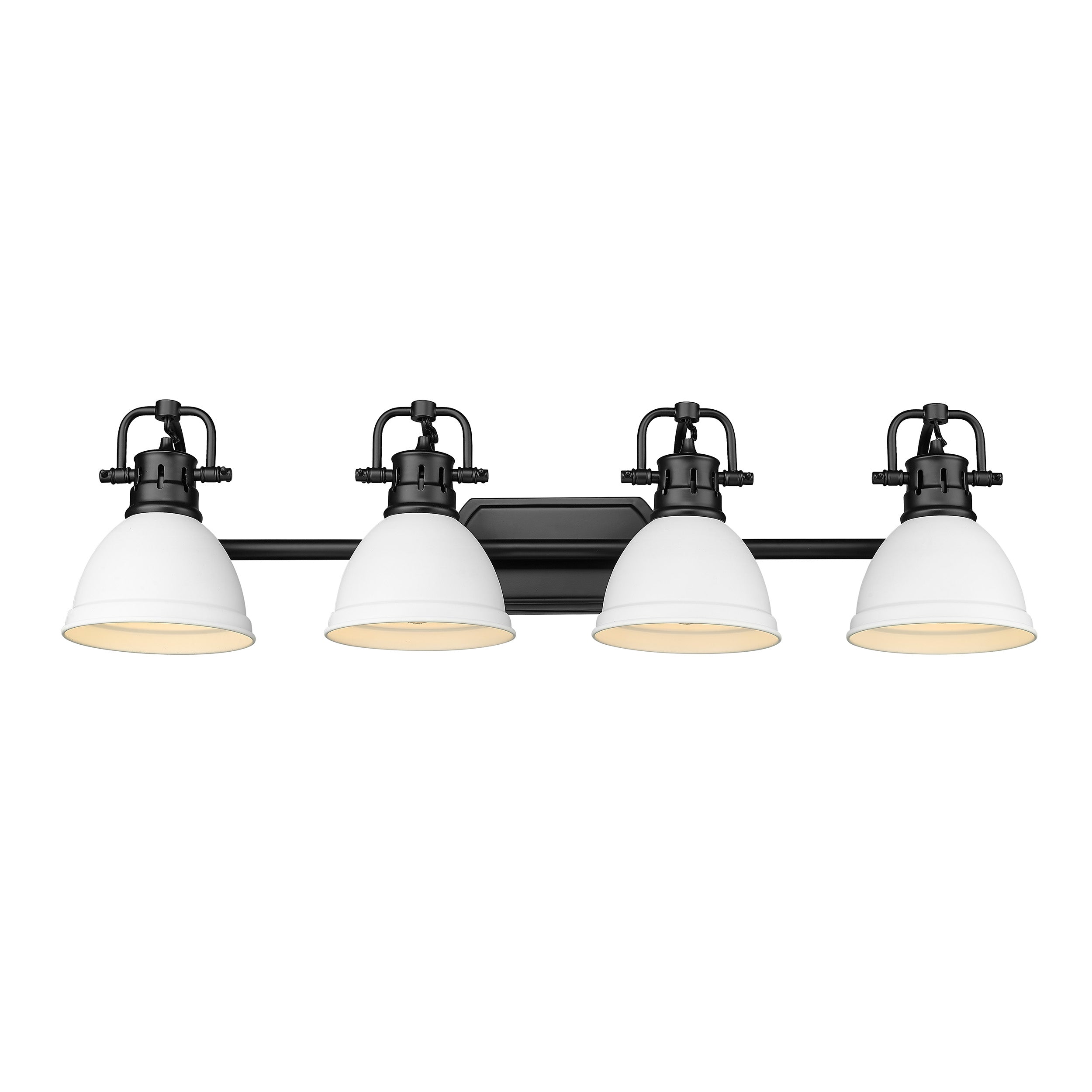 Yep by Golden Lighting Duncan 4-light Vanity in Matte Black and Matte White shade - - Golden Lighting