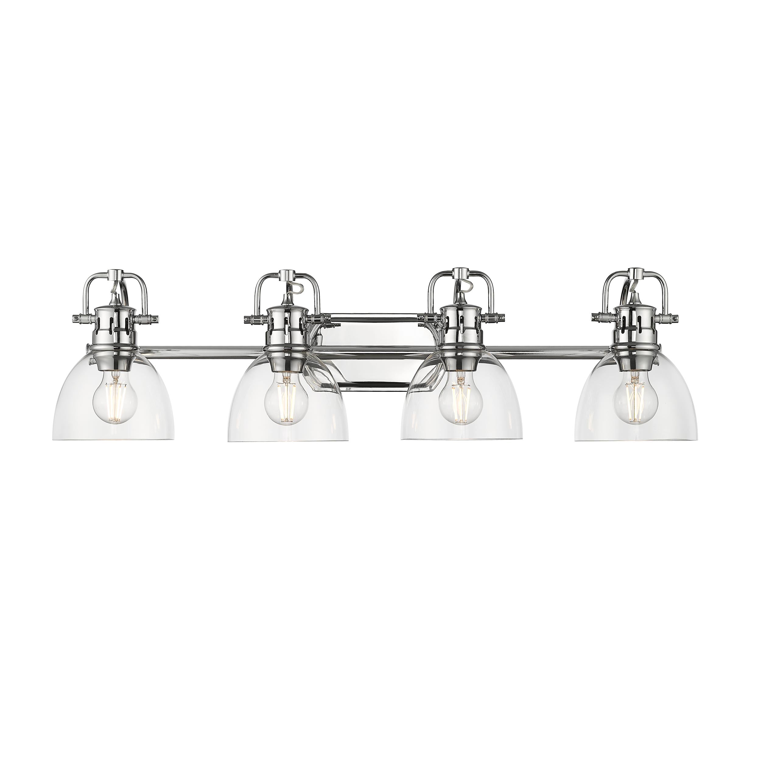 Yep by Golden Lighting Duncan 4-light Vanity in Chrome and Clear Glass - - Golden Lighting