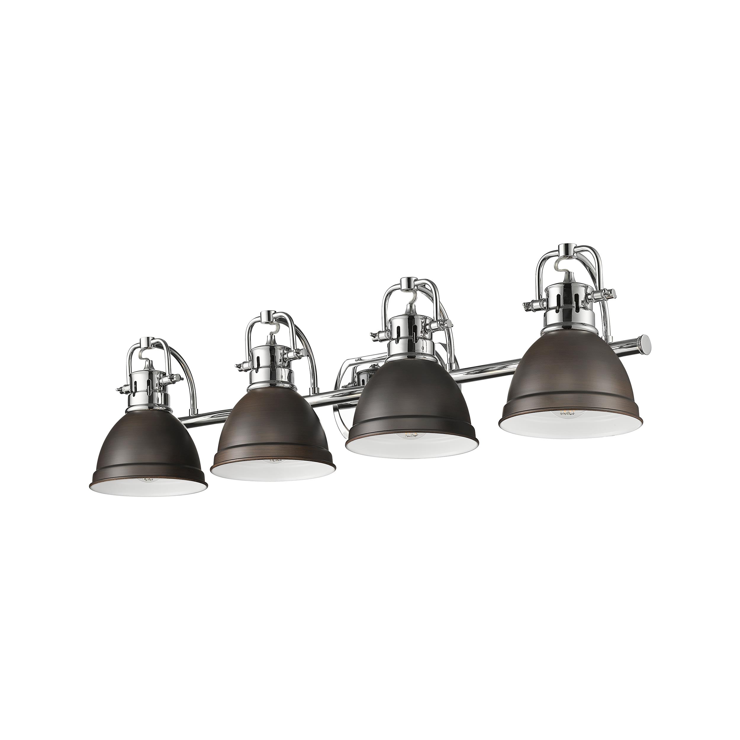 Yep by Golden Lighting Duncan 4-light Vanity in Chrome and Rubbed Bronze shade - - Golden Lighting