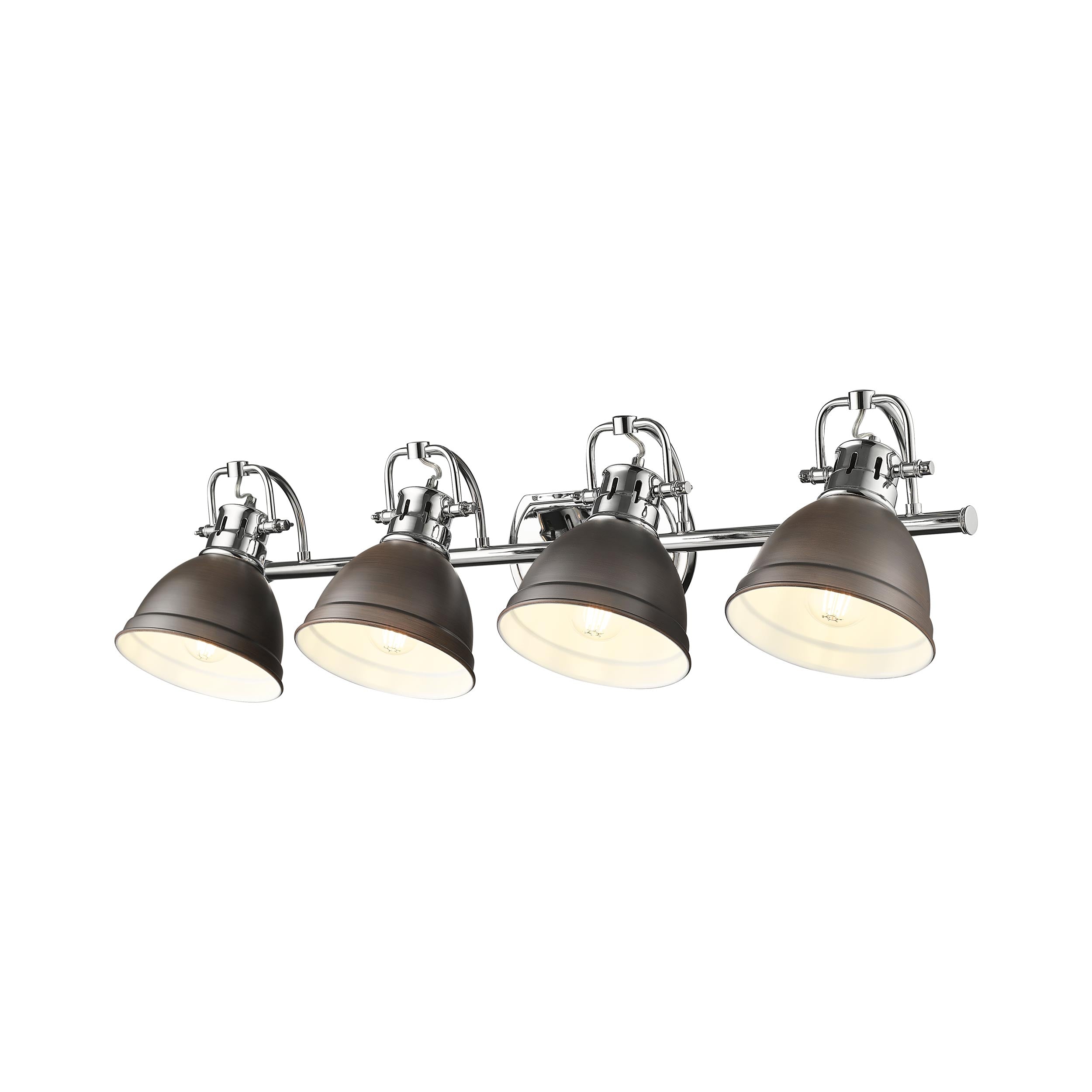 Yep by Golden Lighting Duncan 4-light Vanity in Chrome and Rubbed Bronze shade - - Golden Lighting