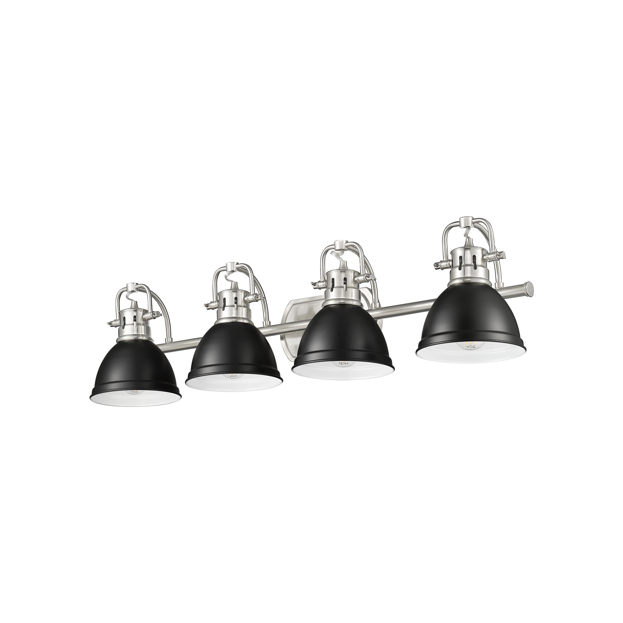 Yep by Golden Lighting Duncan 4-light Vanity in Pewter and Matte Black shade - - Golden Lighting
