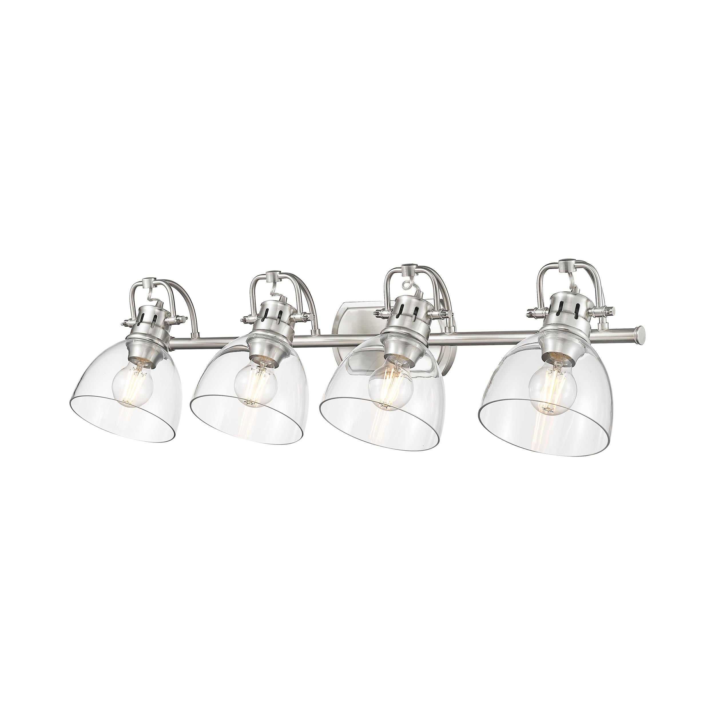 Yep by Golden Lighting Duncan 4-light Vanity in Pewter and Clear Glass - - Golden Lighting