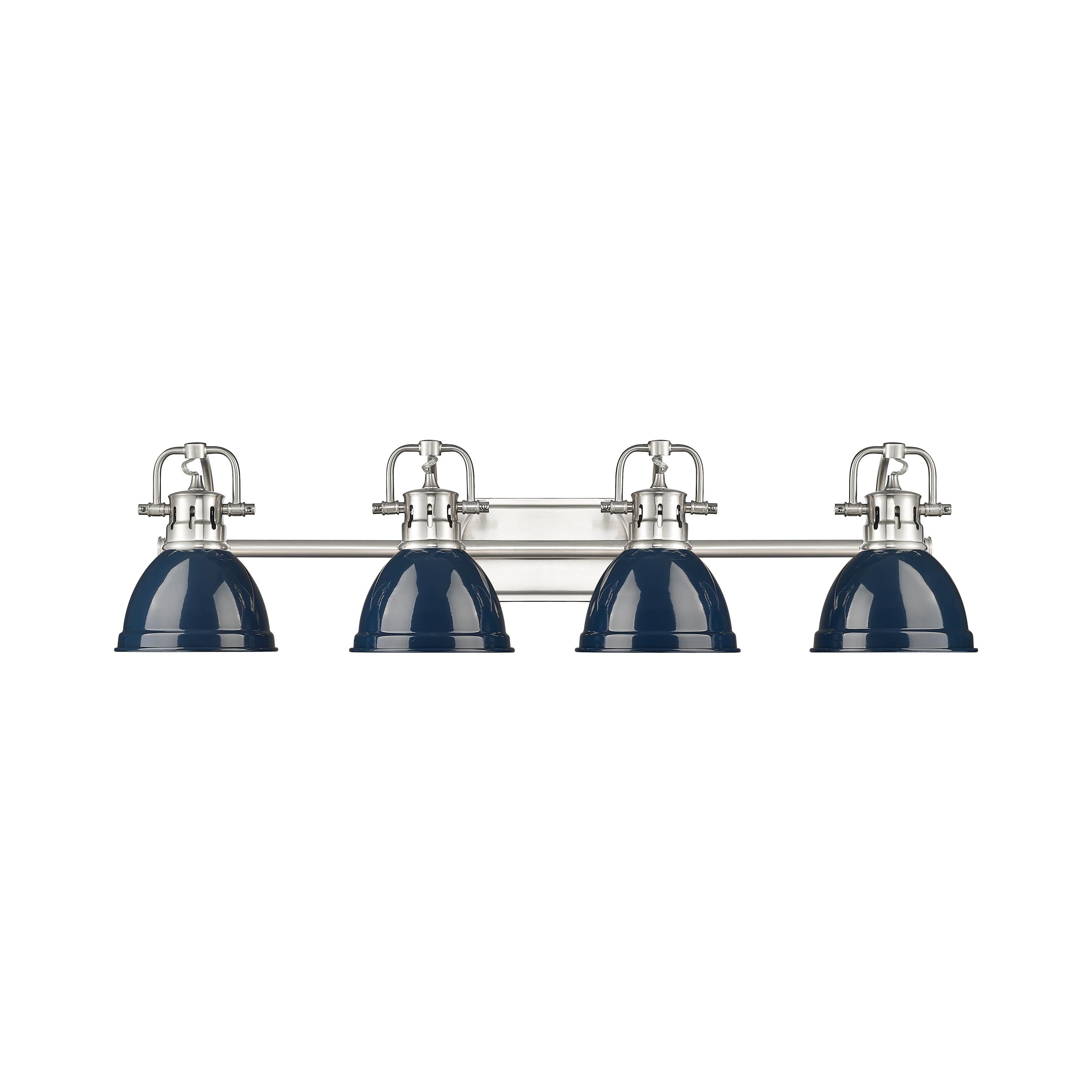 Yep by Golden Lighting Duncan 4-light Vanity in Pewter and Navy Blue shade - - Golden Lighting