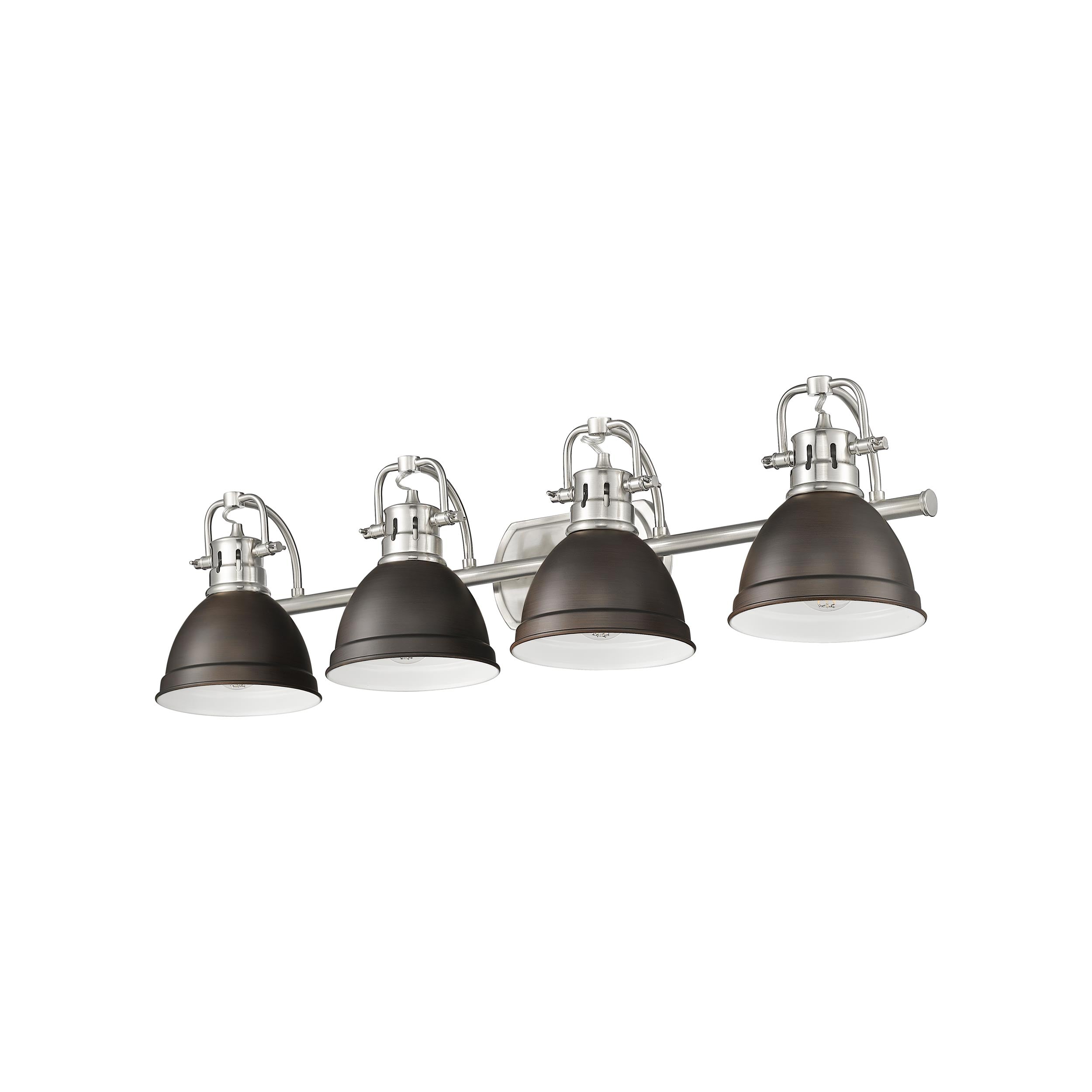Yep by Golden Lighting Duncan 4-light Vanity in Pewter and Rubbed Bronze shade - - Golden Lighting