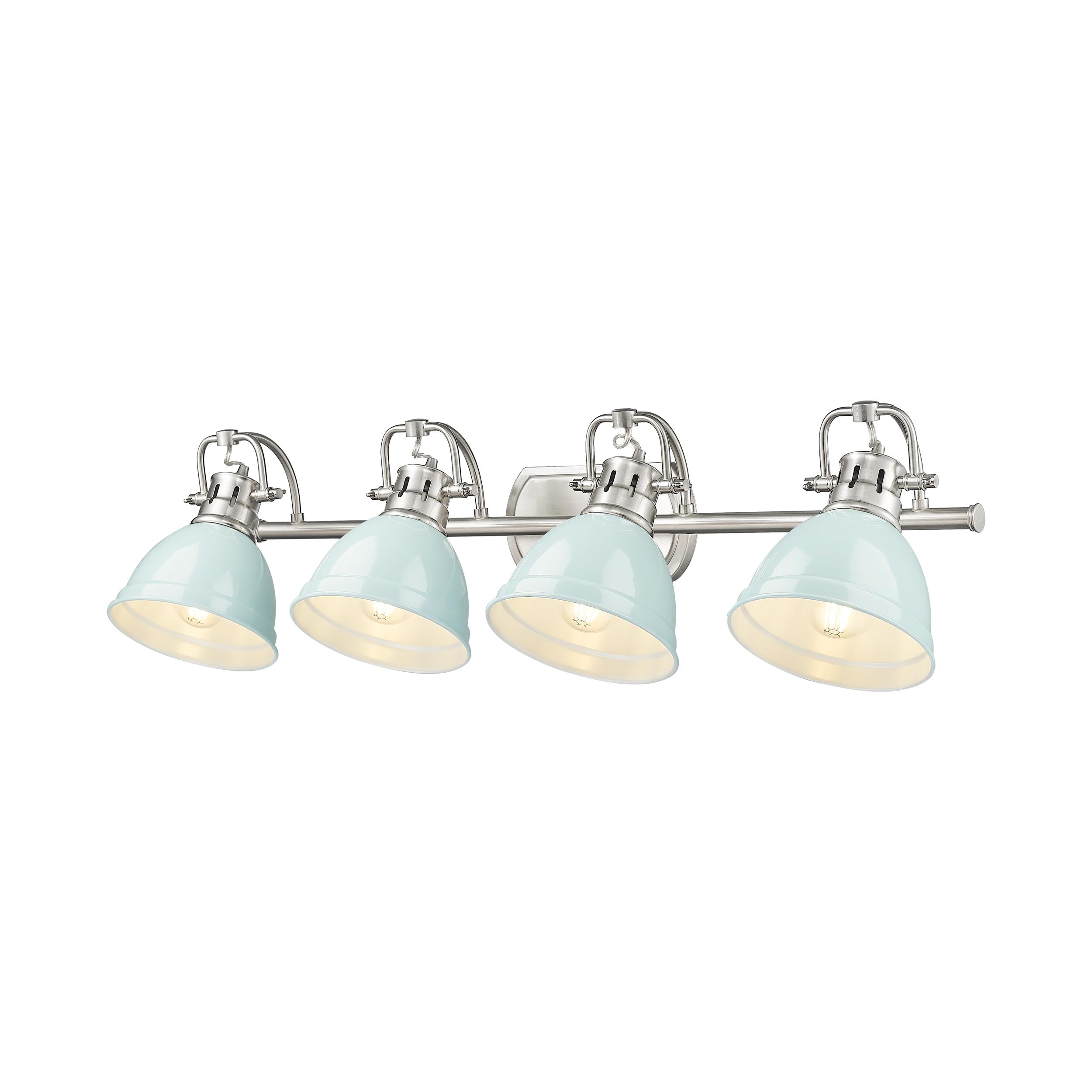 Yep by Golden Lighting Duncan 4-light Vanity in Pewter and Seafoam shade - - Golden Lighting