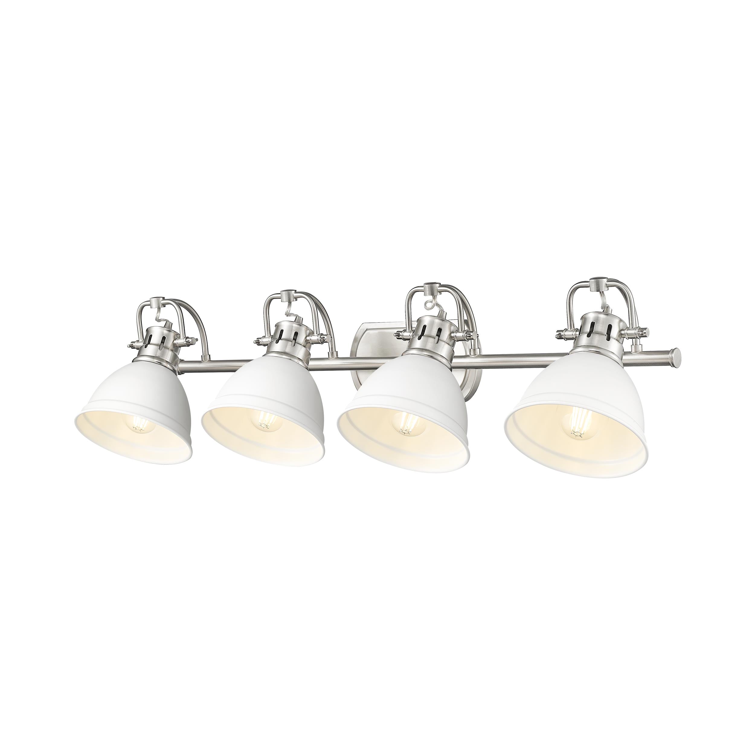 Yep by Golden Lighting Duncan 4-light Vanity in Pewter and Matte White shade - - Golden Lighting