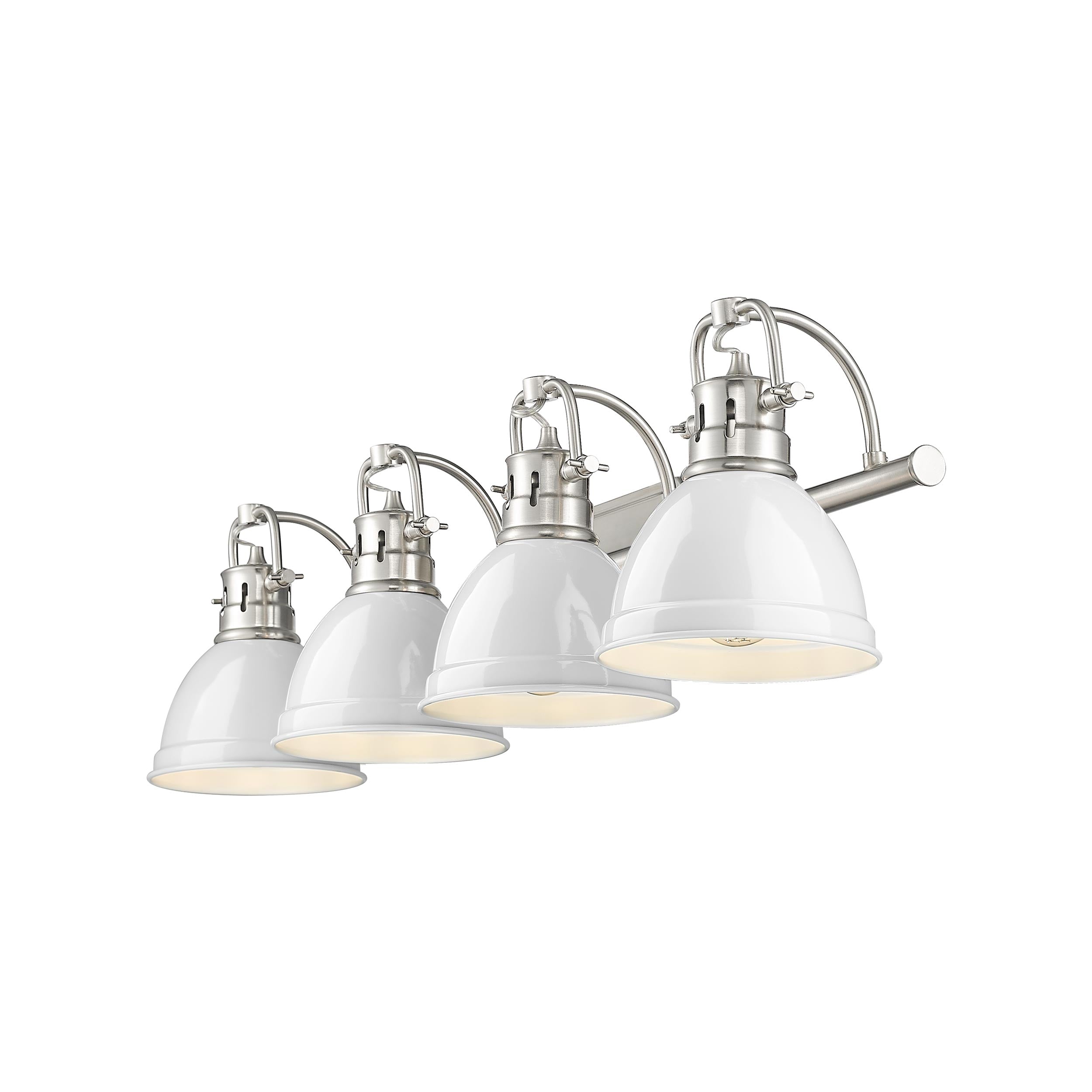 Yep by Golden Lighting Duncan 4-light Vanity in Pewter and White shade - - Golden Lighting