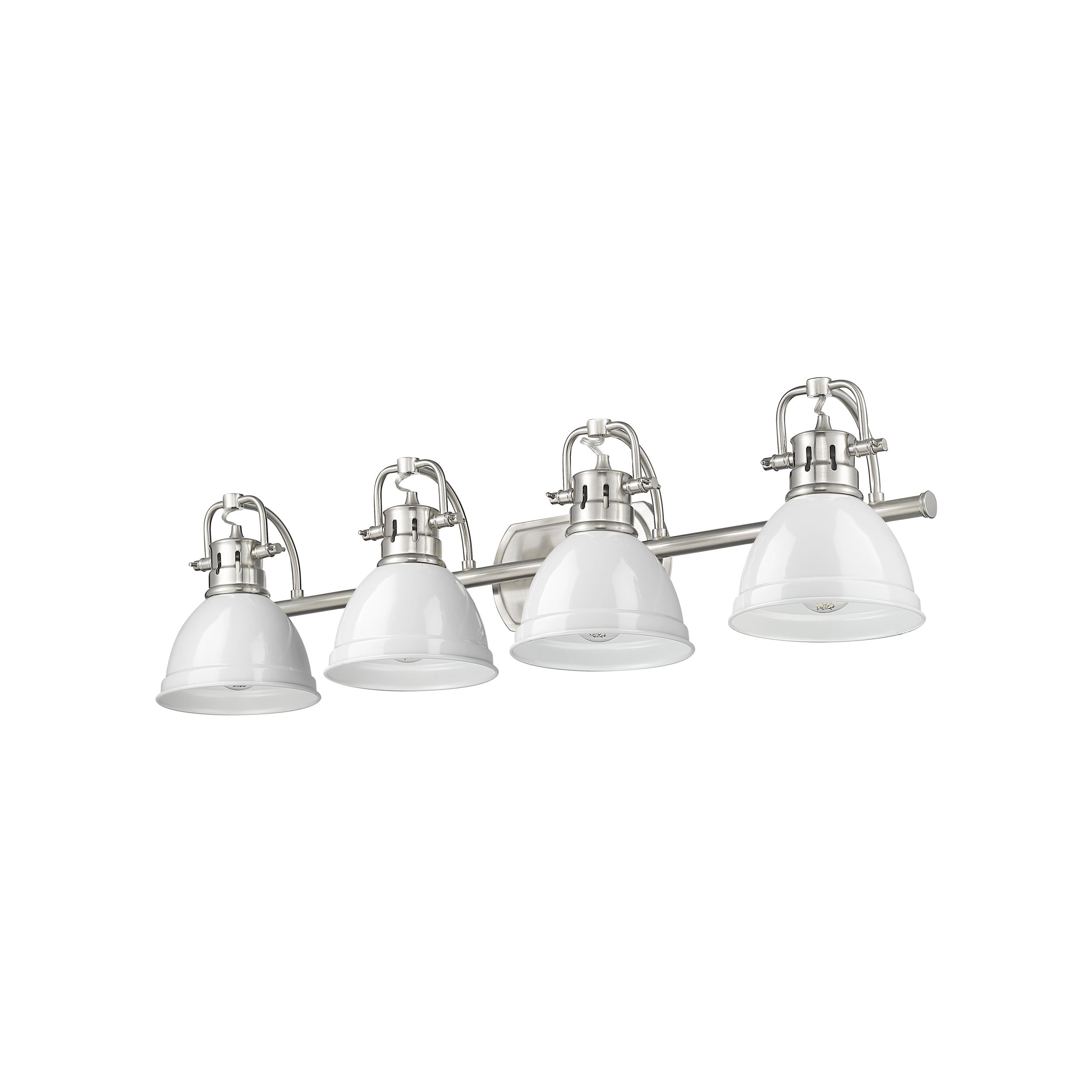 Yep by Golden Lighting Duncan 4-light Vanity in Pewter and White shade - - Golden Lighting