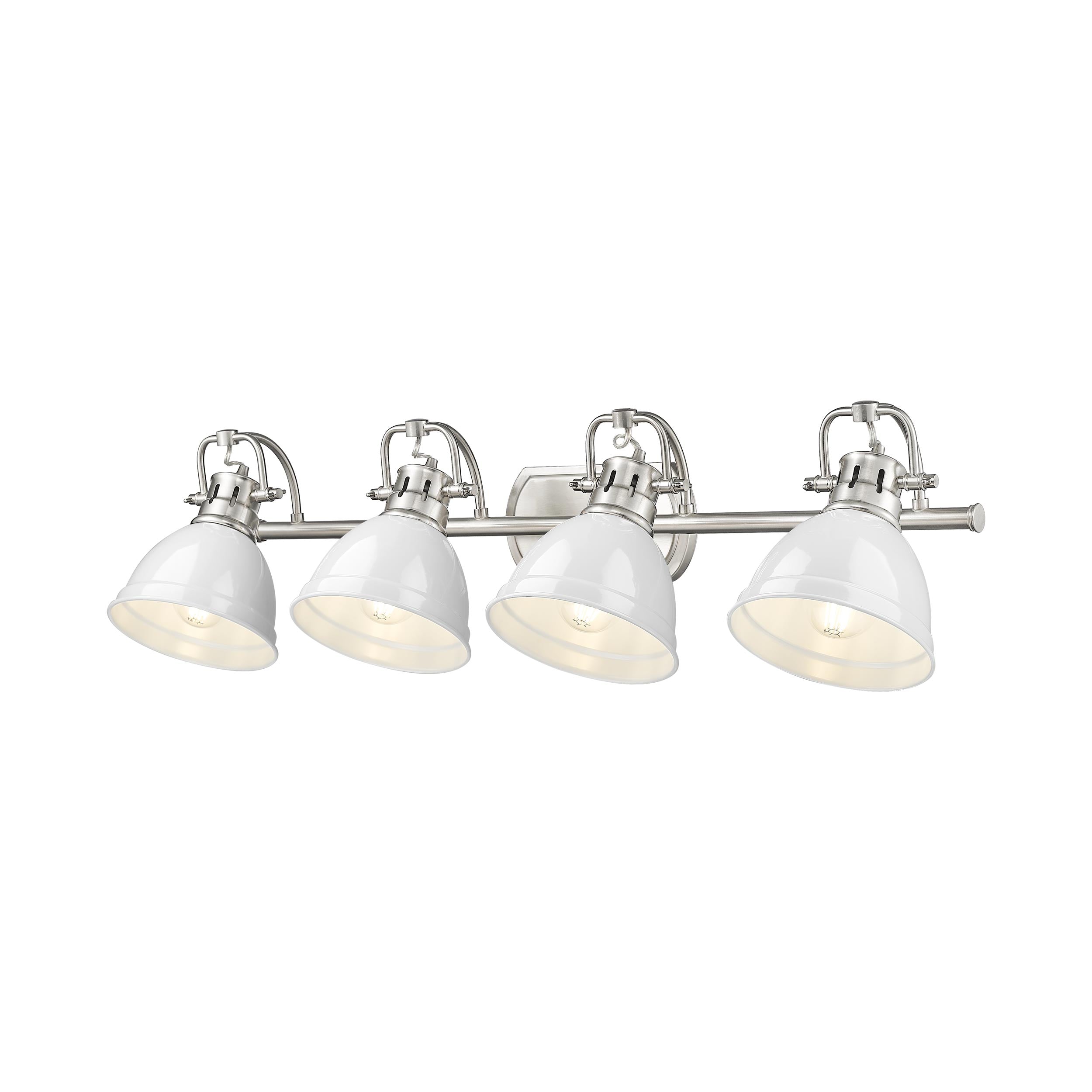 Yep by Golden Lighting Duncan 4-light Vanity in Pewter and White shade - - Golden Lighting