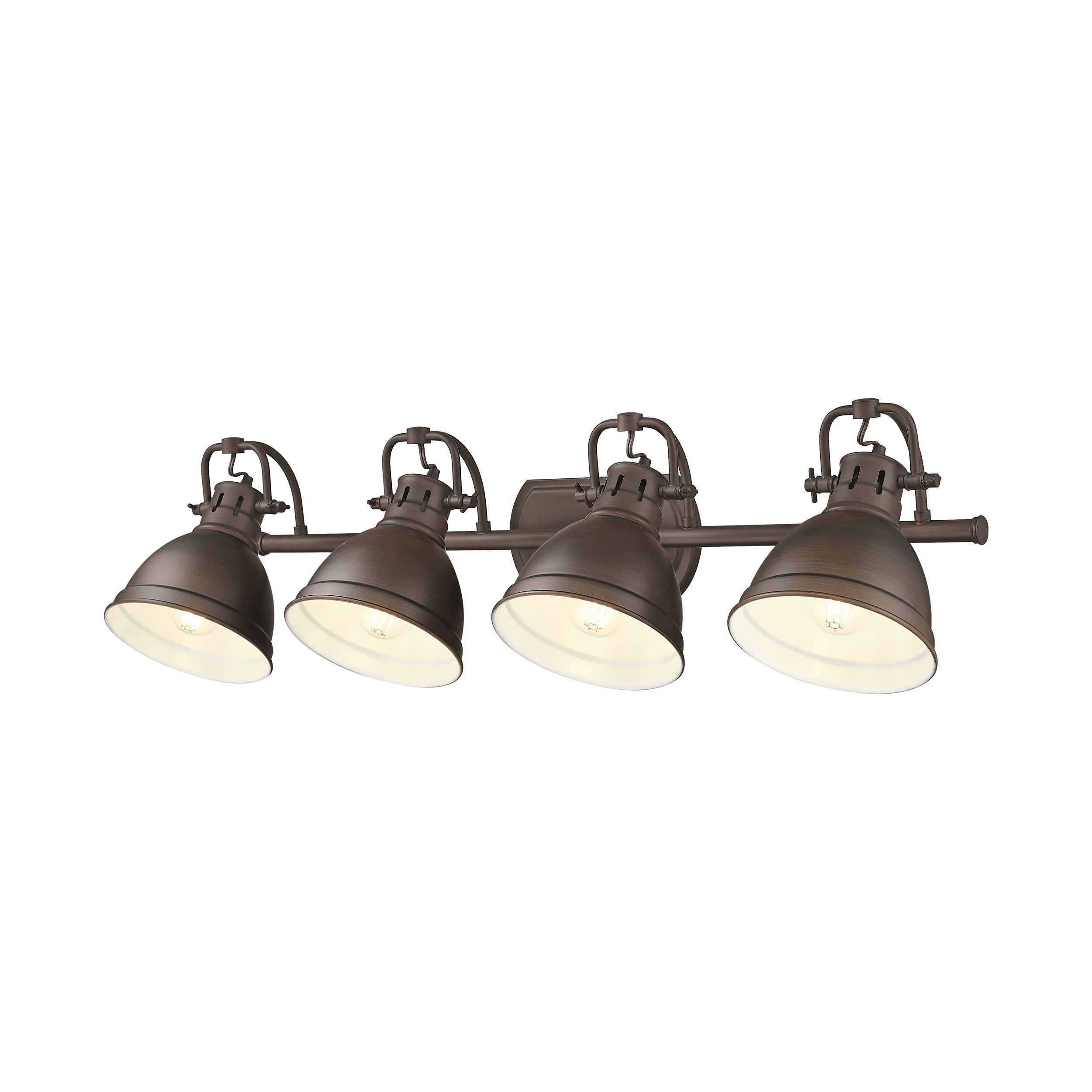 Duncan 4-light Vanity in Rubbed Bronze - - Golden Lighting