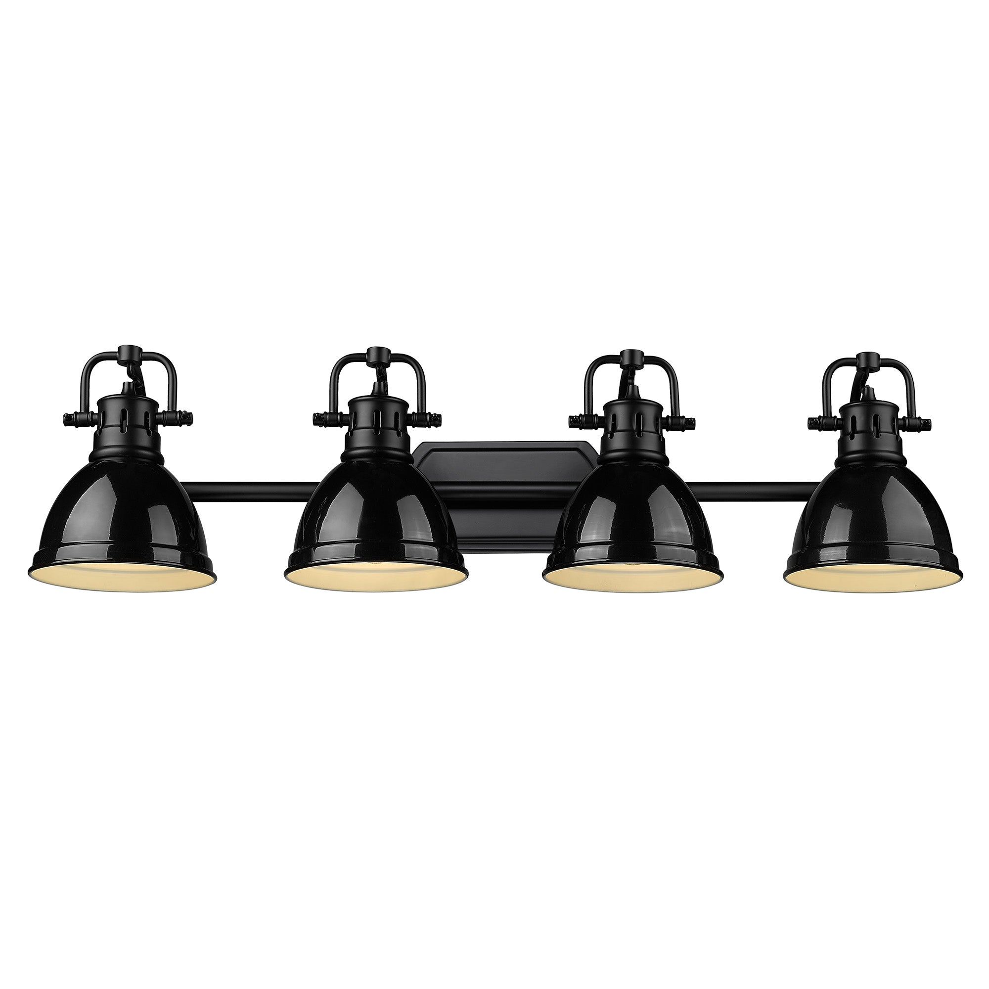 Duncan BLK 4 Light Bath Vanity in Matte Black with Black Shades Shade - Default Title - Golden Lighting