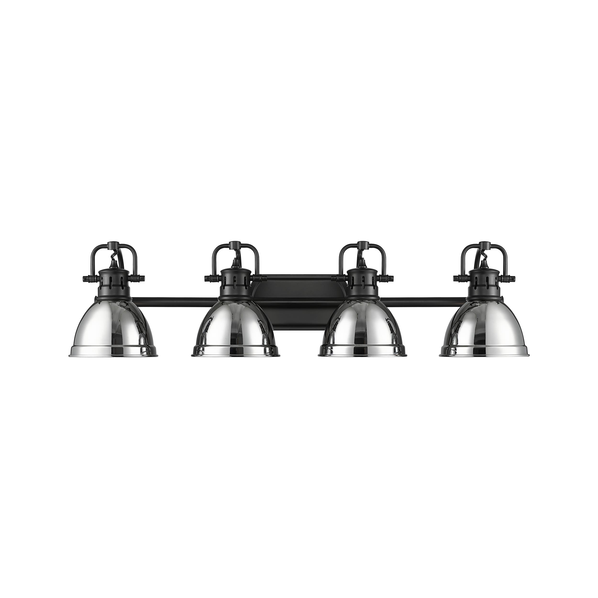 Duncan 4-Light Bath Vanity in Matte Black with Chrome - - Golden Lighting