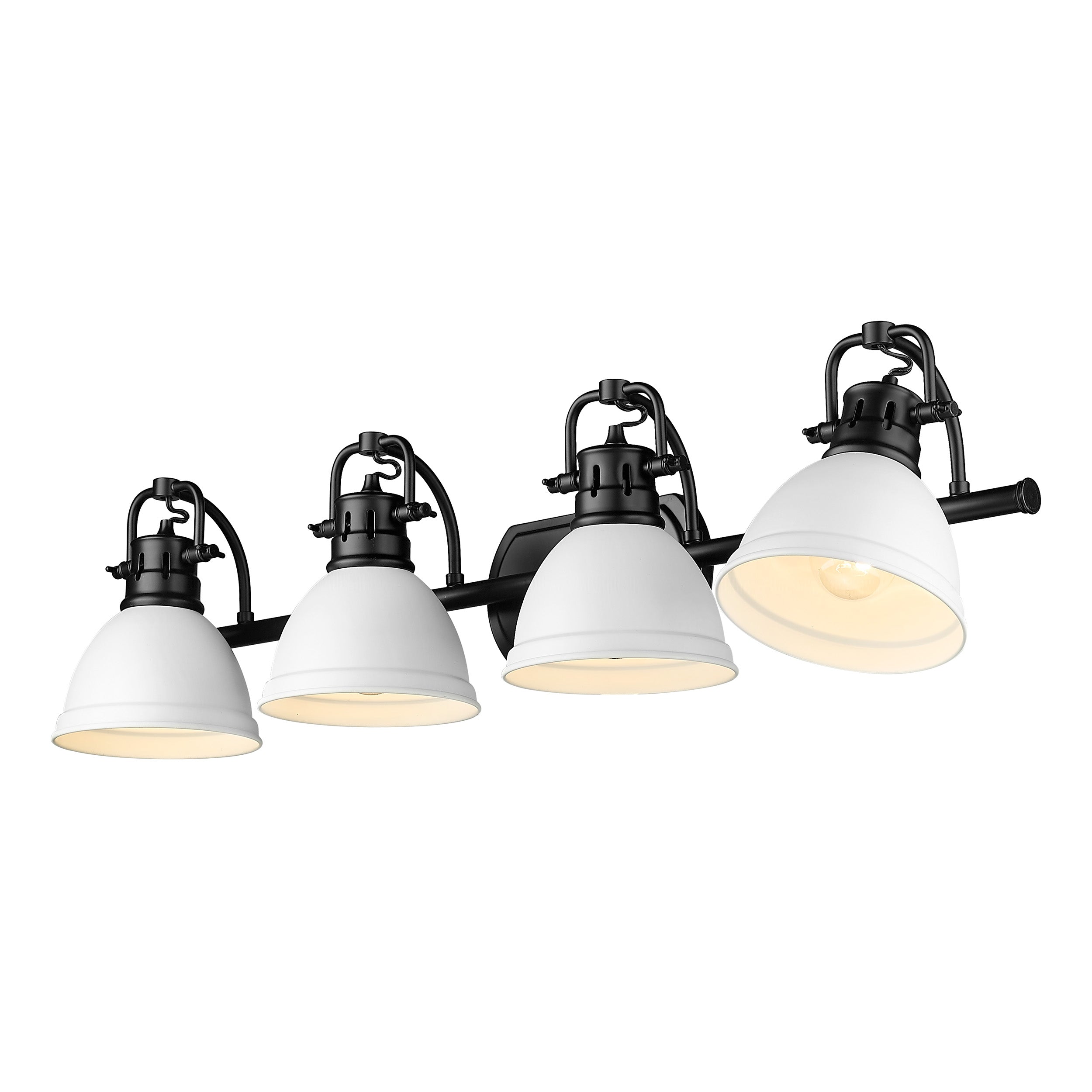 Yep by Golden Lighting Duncan 4-light Vanity in Matte Black and Matte White shade