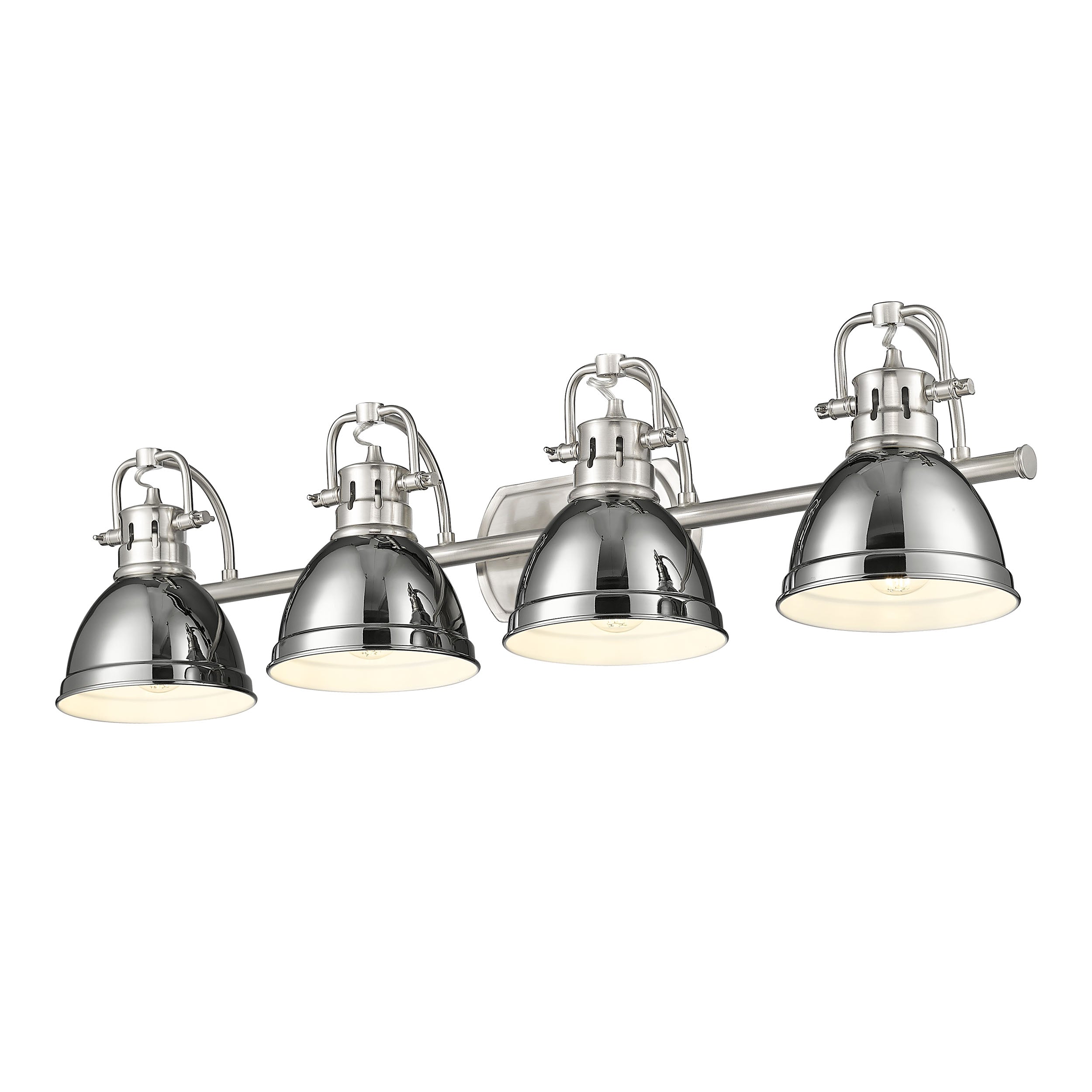 Yep by Golden Lighting Duncan 4-light Vanity in Pewter and Chrome shade
