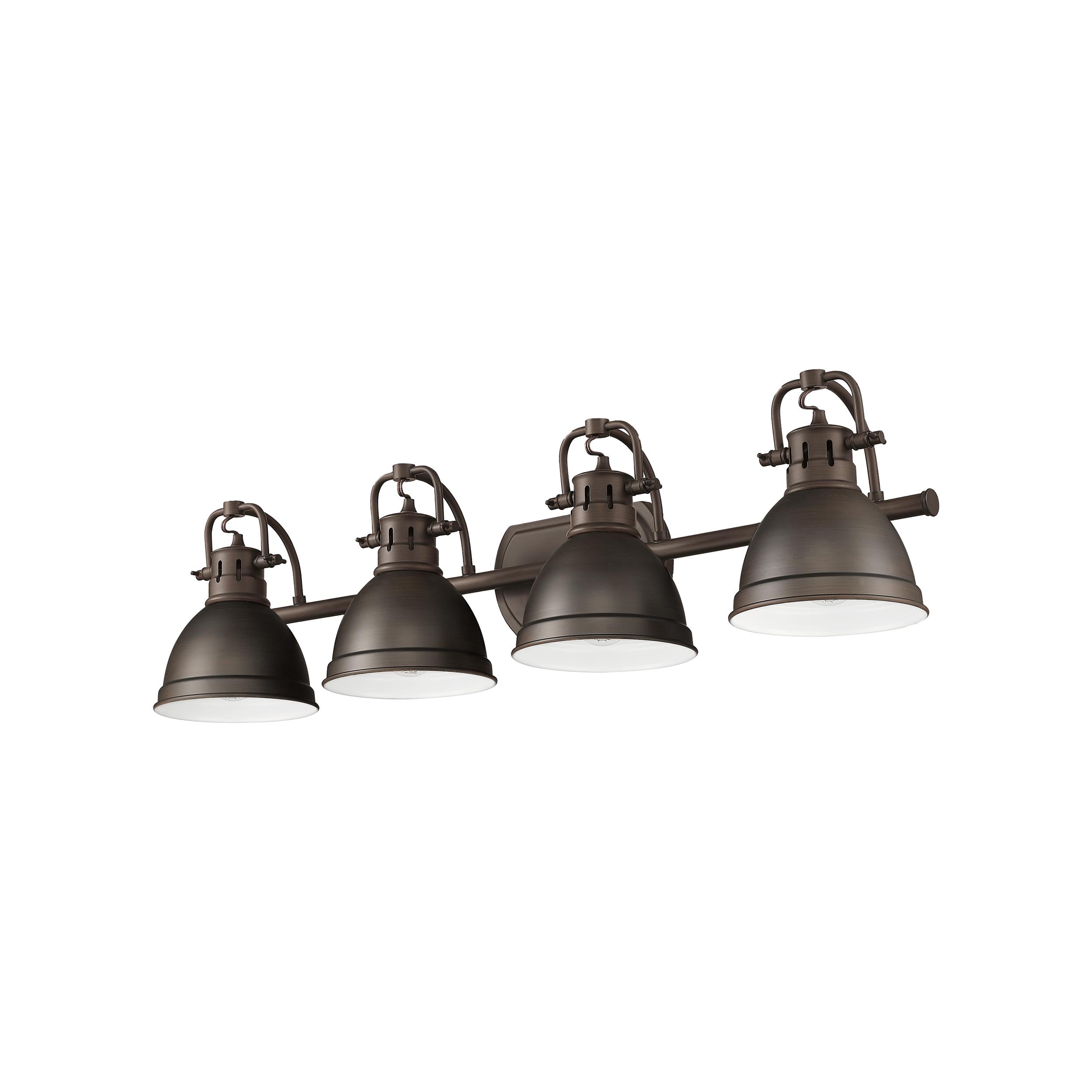 Yep by Golden Lighting Duncan 4-light Vanity in Rubbed Bronze and Rubbed Bronze shade