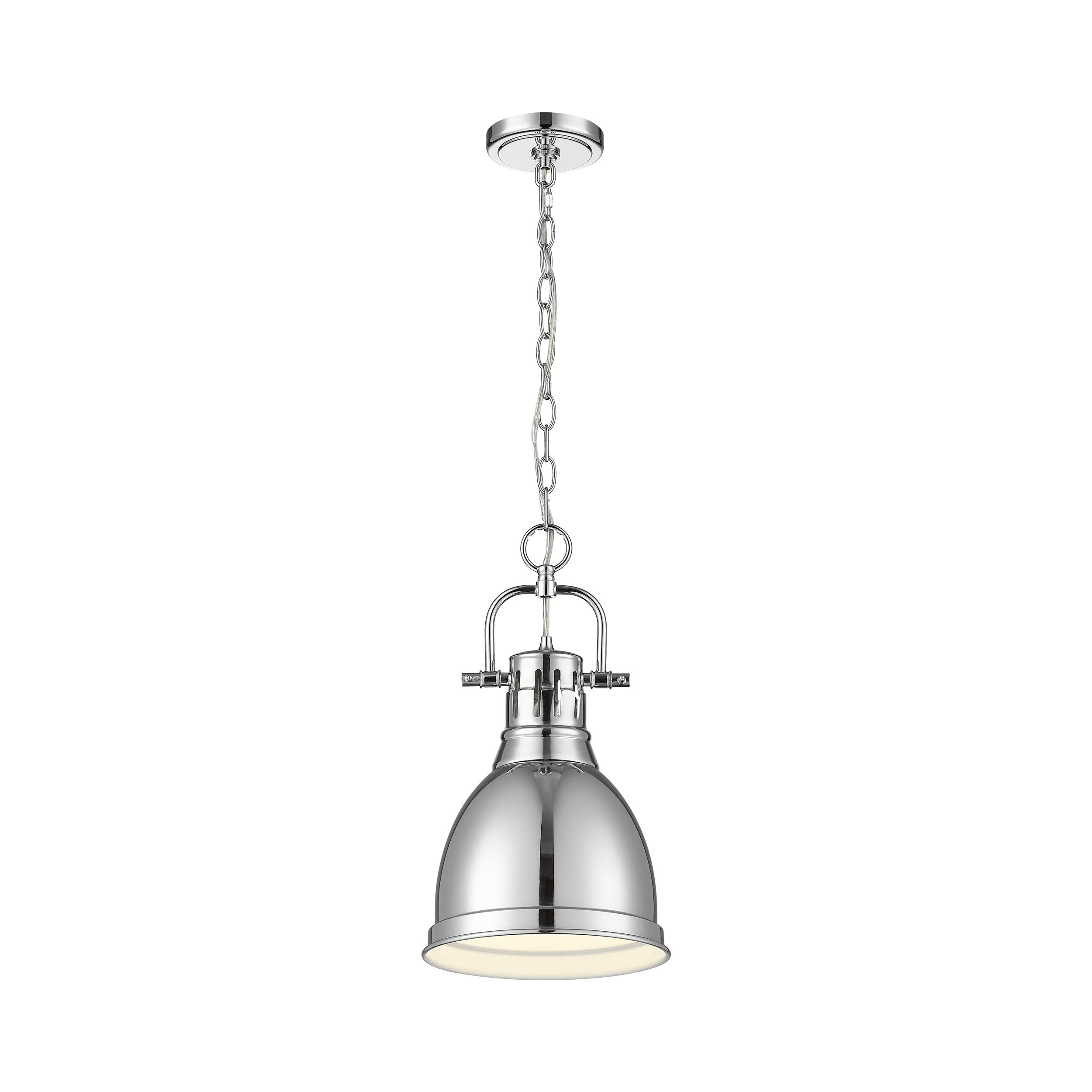 Yep by Golden Lighting Duncan 1-light 9in Chain Hung Pendant in Chrome - - Golden Lighting