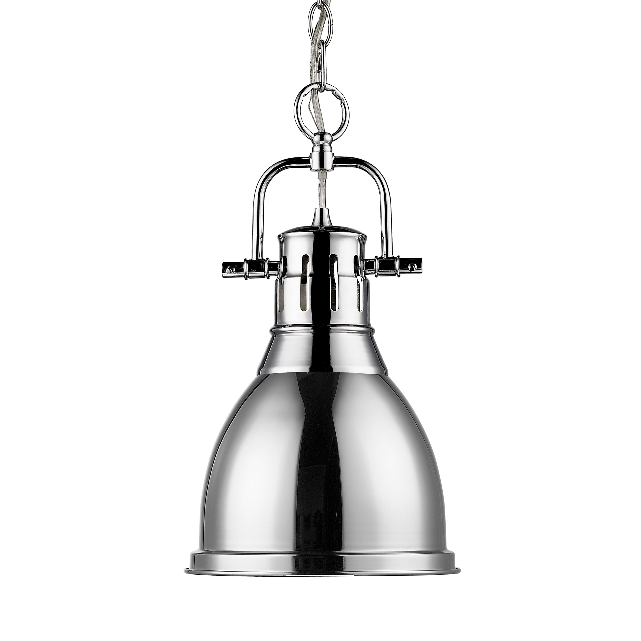 Yep by Golden Lighting Duncan 1-light 9in Chain Hung Pendant in Chrome - Default Title - Golden Lighting