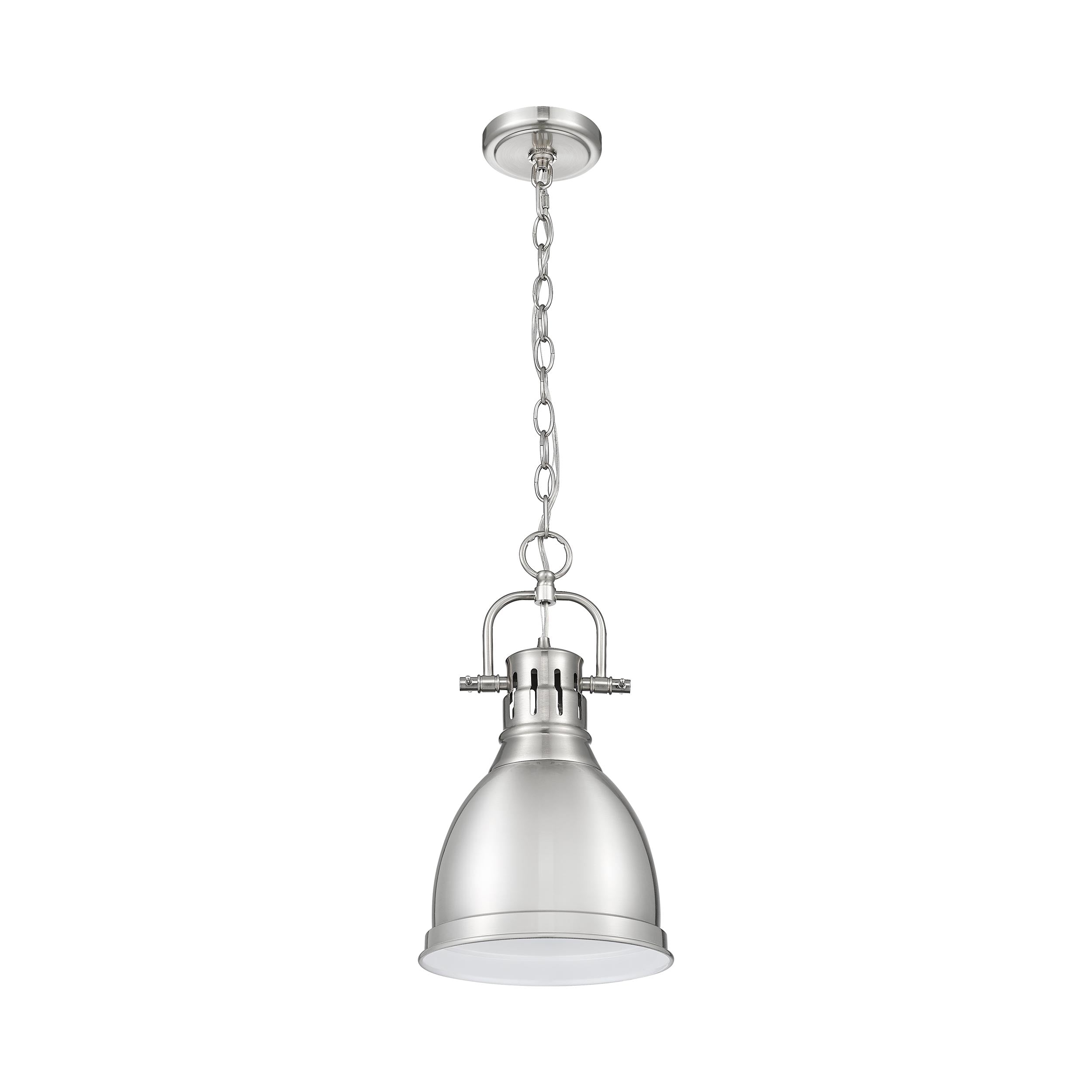 Duncan Small Pendant with Chain in Pewter with a Pewter Shade - Default Title - Golden Lighting