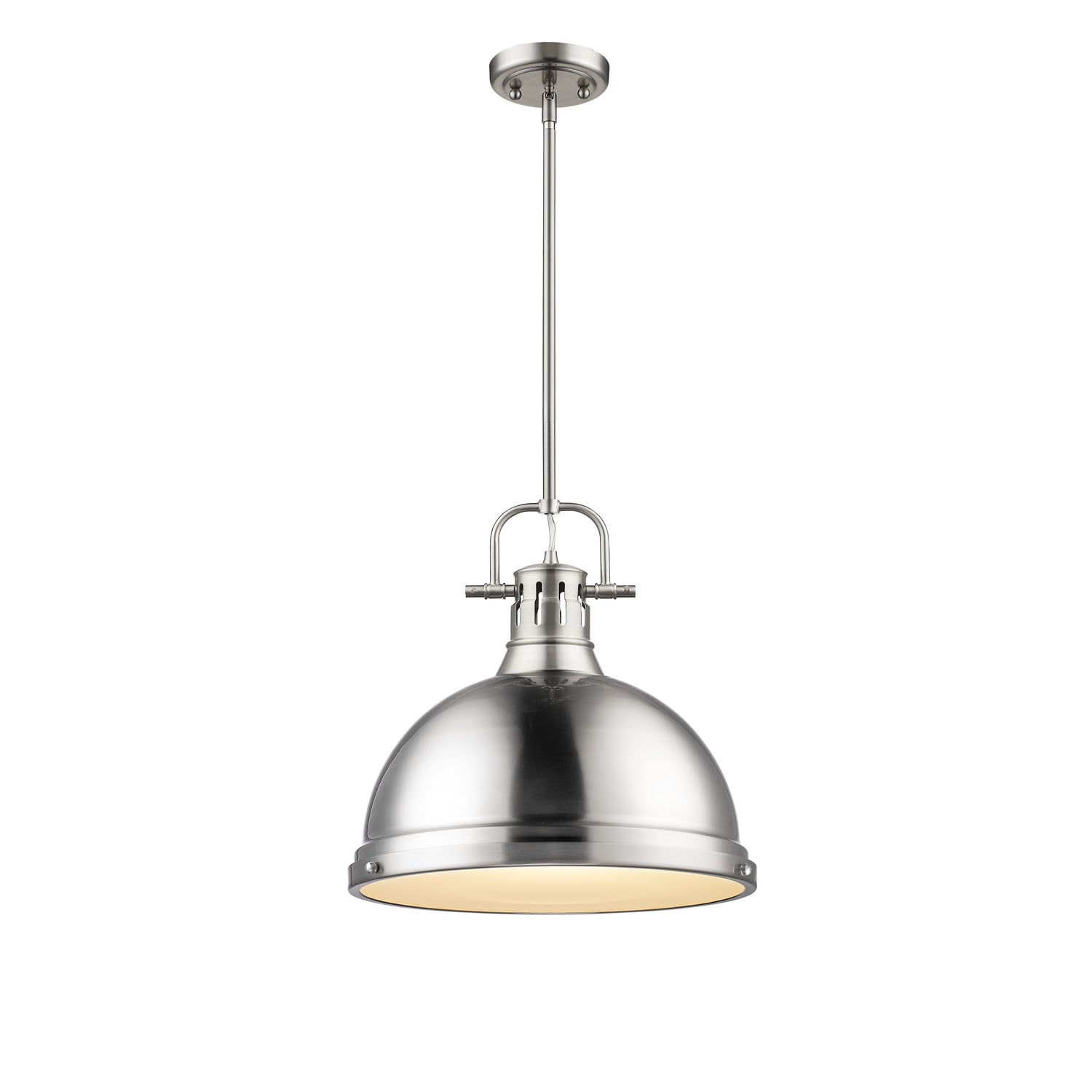 Yep by Golden Lighting Duncan 1-light 14in Rod Hung Pendant in Pewter - - Golden Lighting