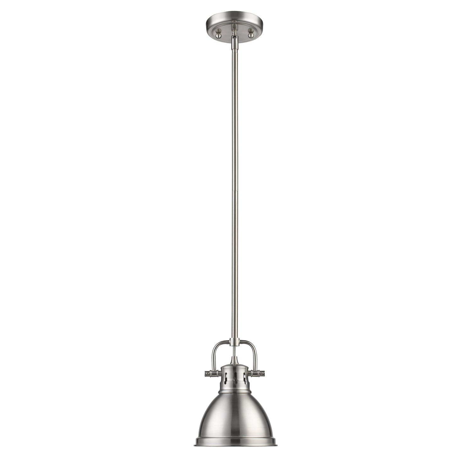 Wry Lighting Duncan 1-light 7in Rod Hung Pendant in Pewter - - Golden Lighting