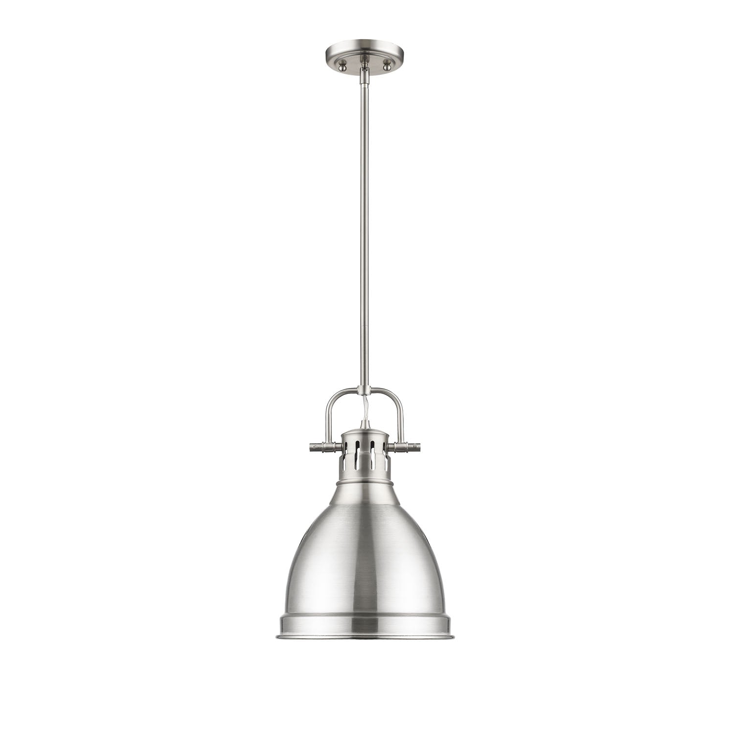 Yep by Golden Lighting Duncan 1-light 9in Rod Hung Pendant in Pewter - - Golden Lighting