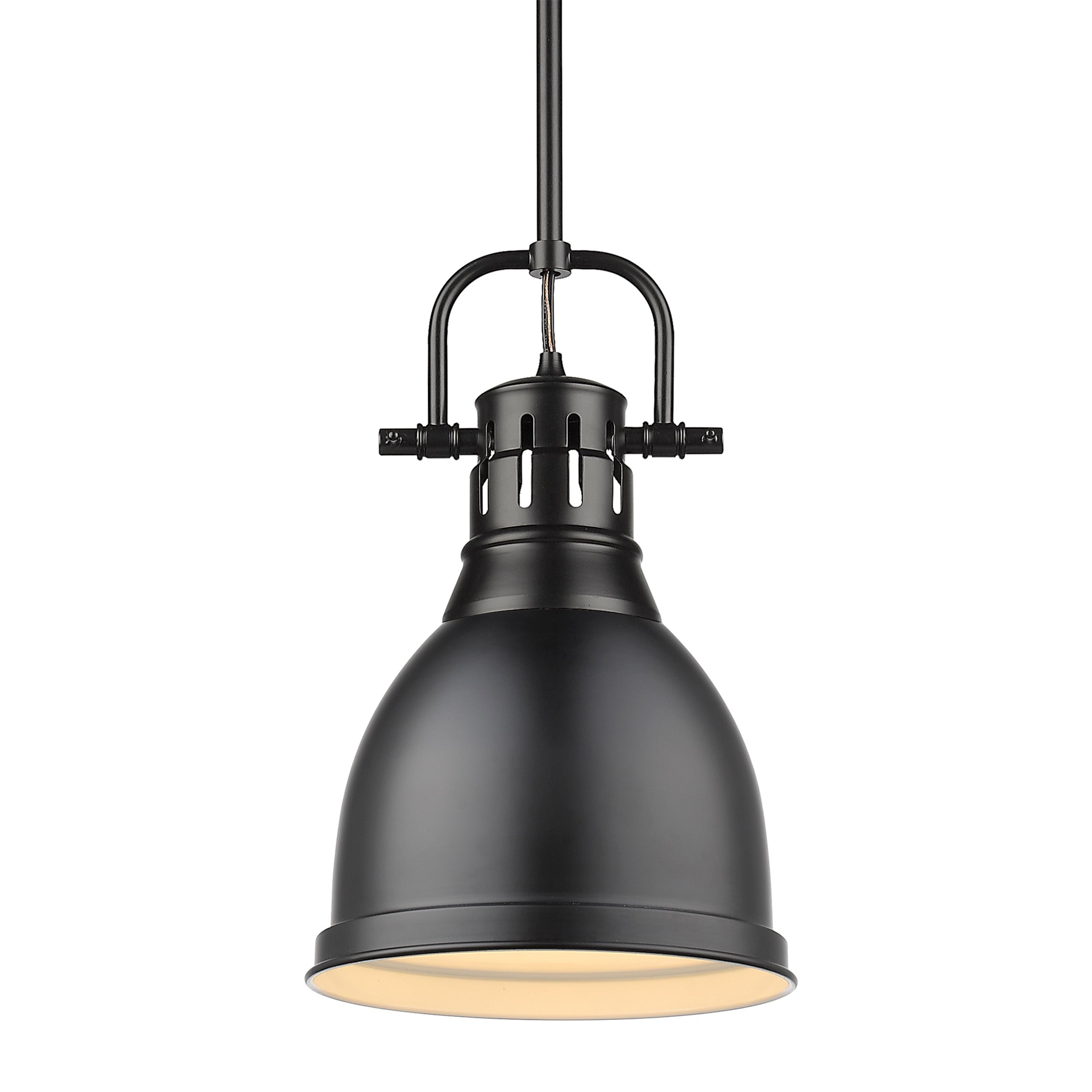 Yep by Golden Lighting Duncan 1-light 9in Rod Hung Pendant in Matte Black - Default Title - Golden Lighting