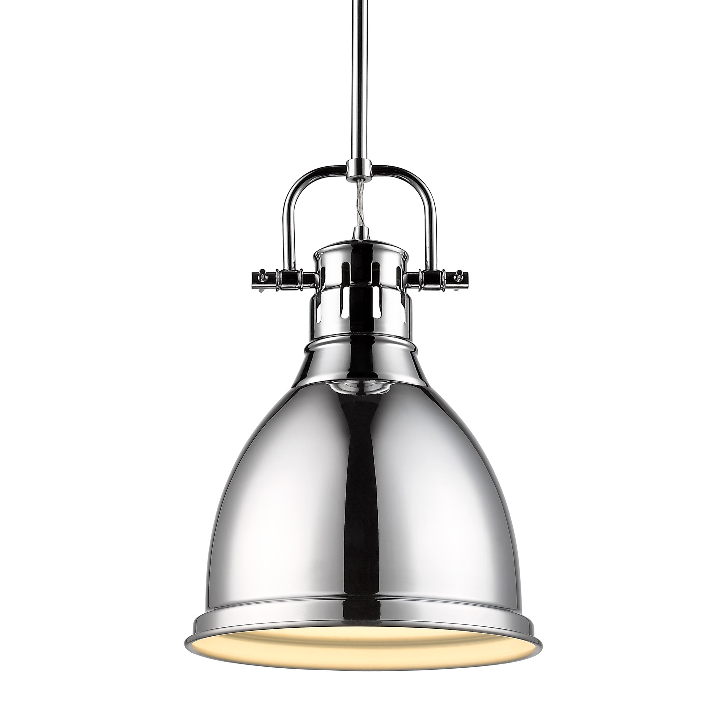Yep by Golden Lighting Duncan 1-light 9in Rod Hung Pendant in Chrome - Default Title - Golden Lighting
