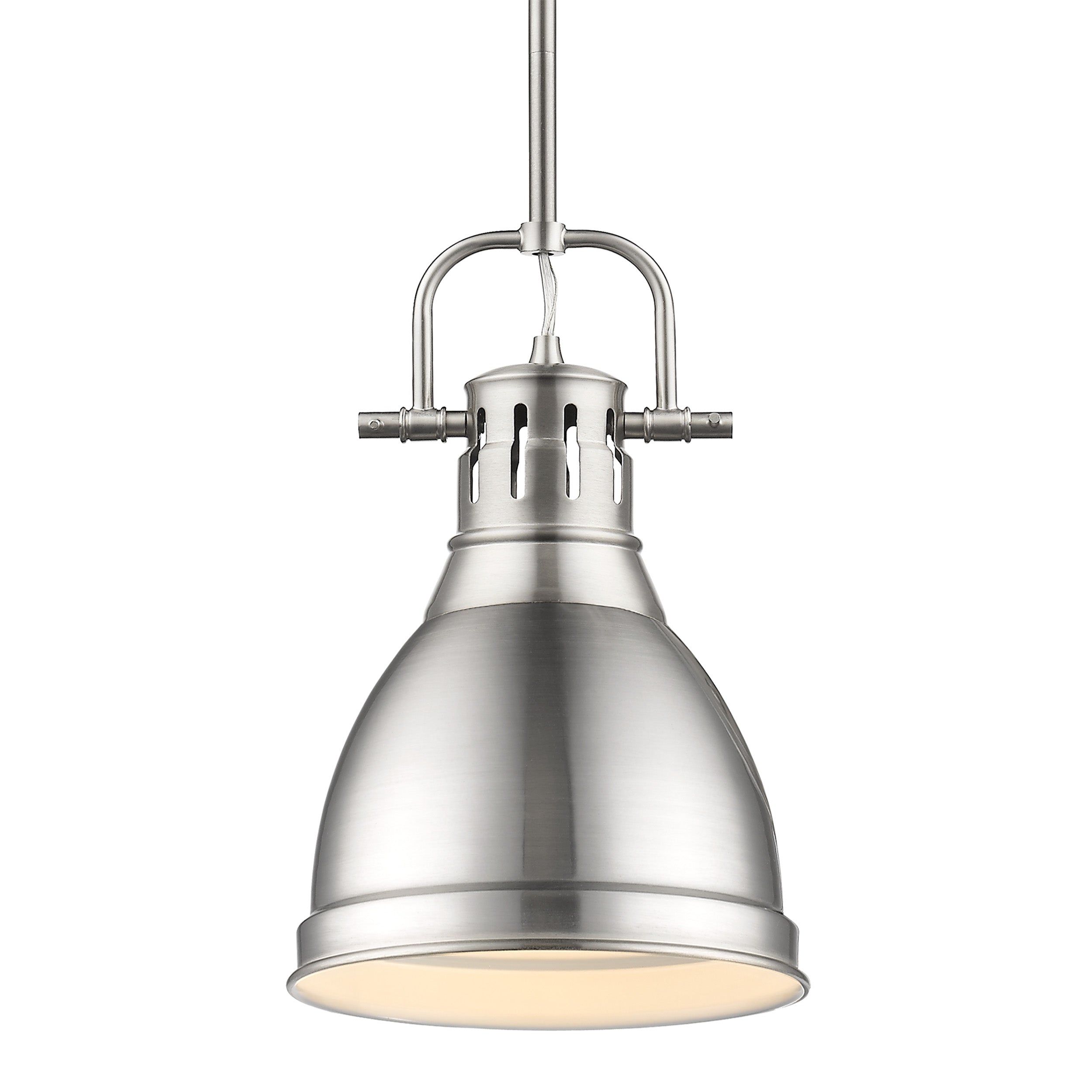 Yep by Golden Lighting Duncan 1-light 9in Rod Hung Pendant in Pewter - Default Title - Golden Lighting