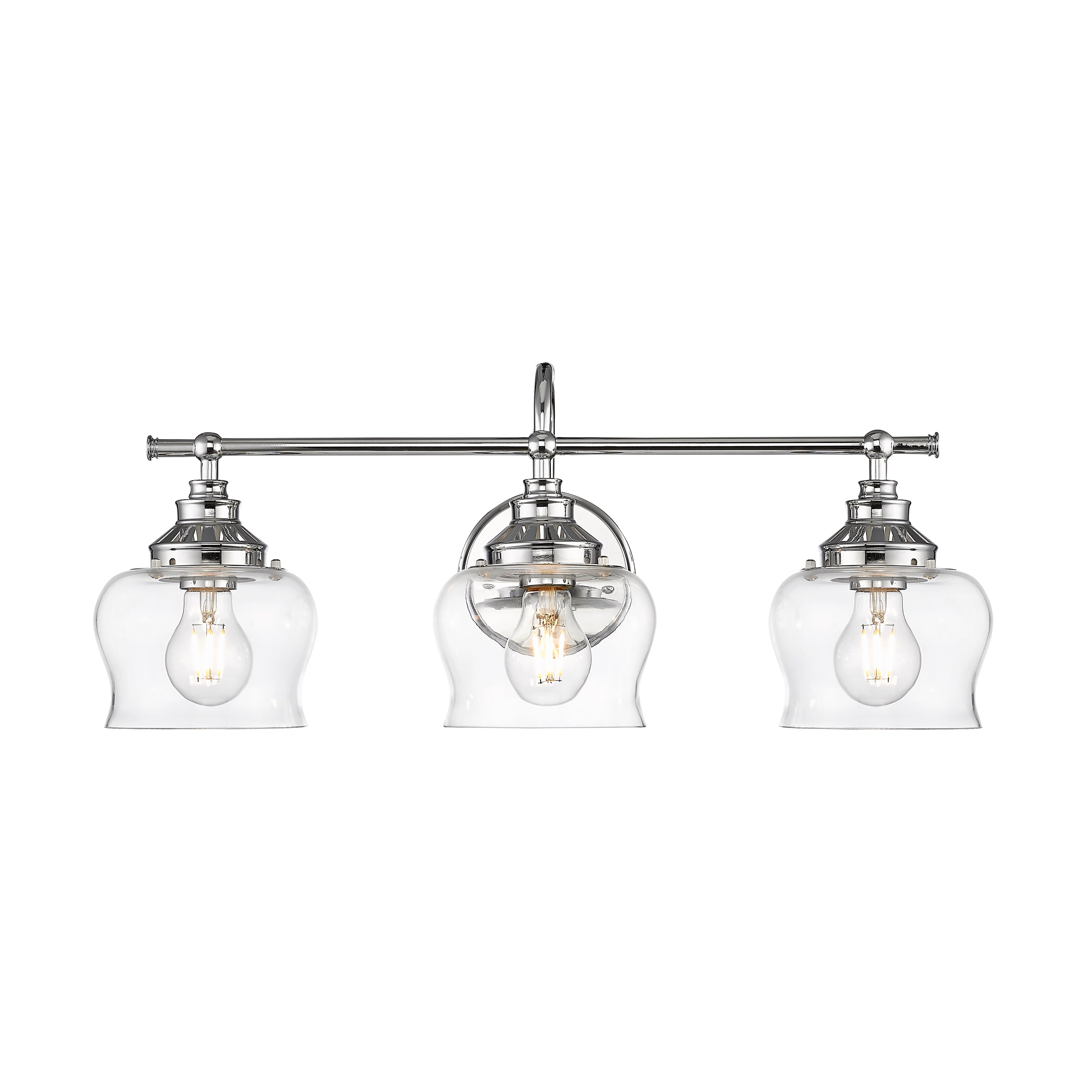 Daphne 3-Light Vanity Light in Chrome with Clear Glass - - Golden Lighting