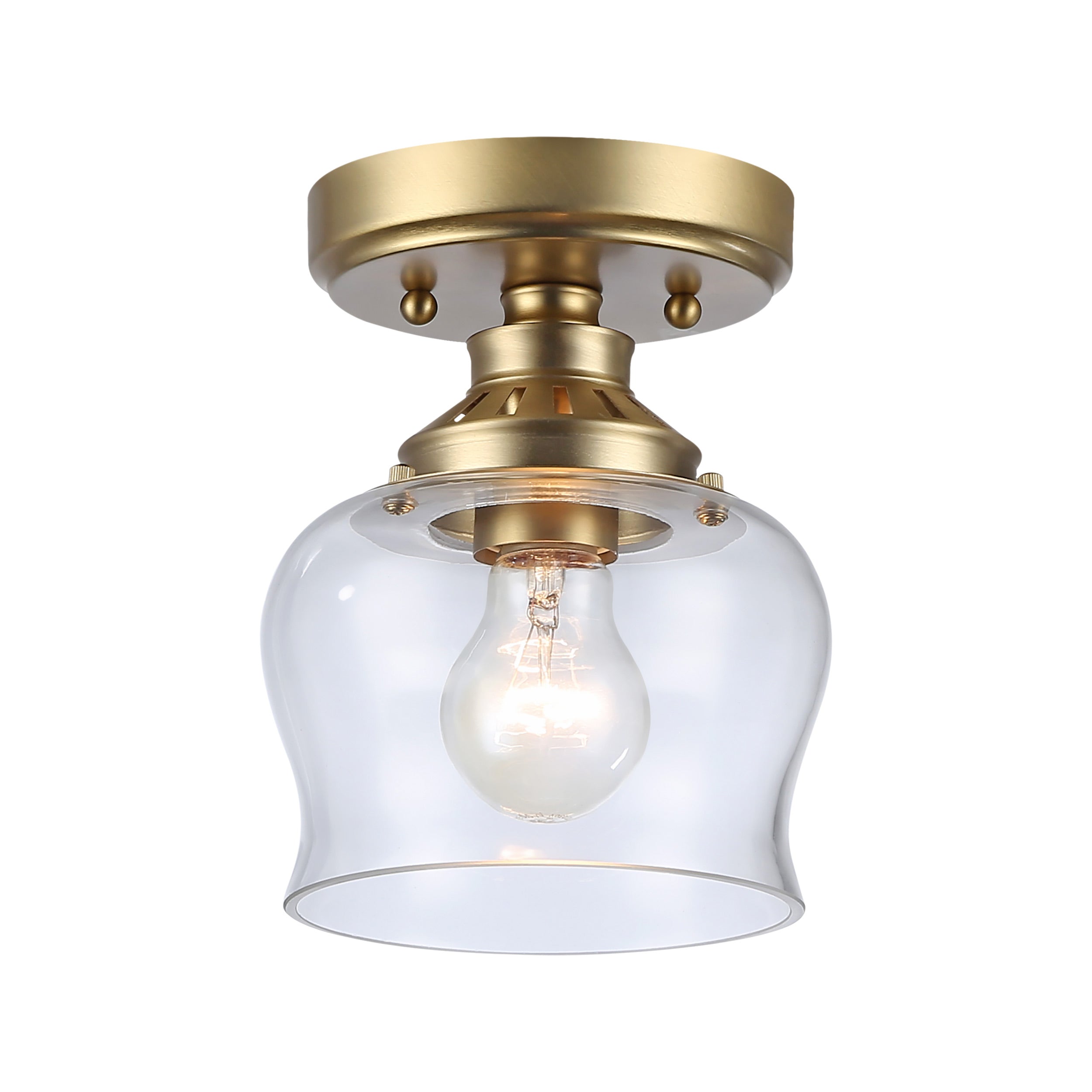 Daphne 1-light Semi-Flush Mount in Brushed Champagne Brass