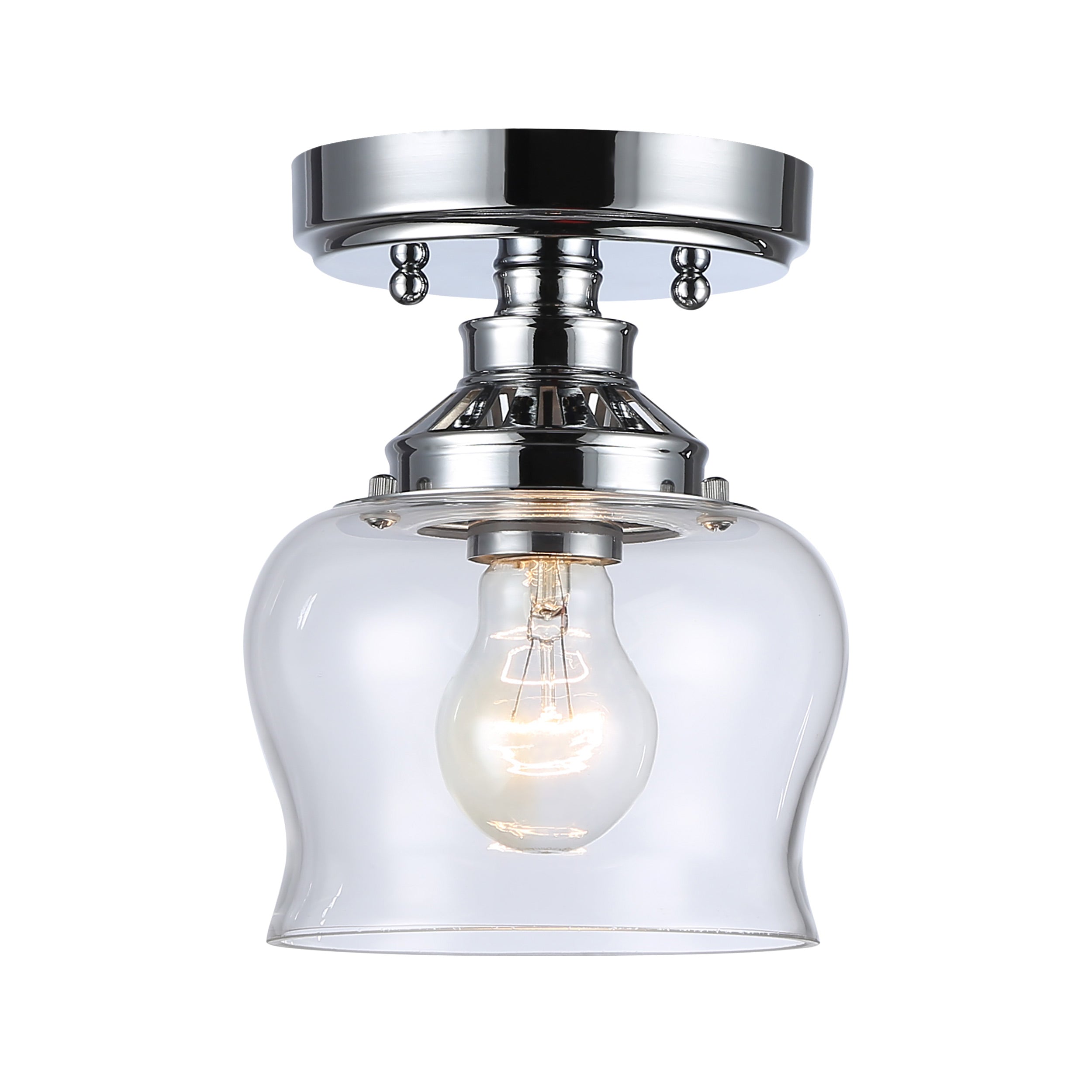 Wry Lighting Daphne 1-light Semi-Flush Mount in Chrome - - Golden Lighting