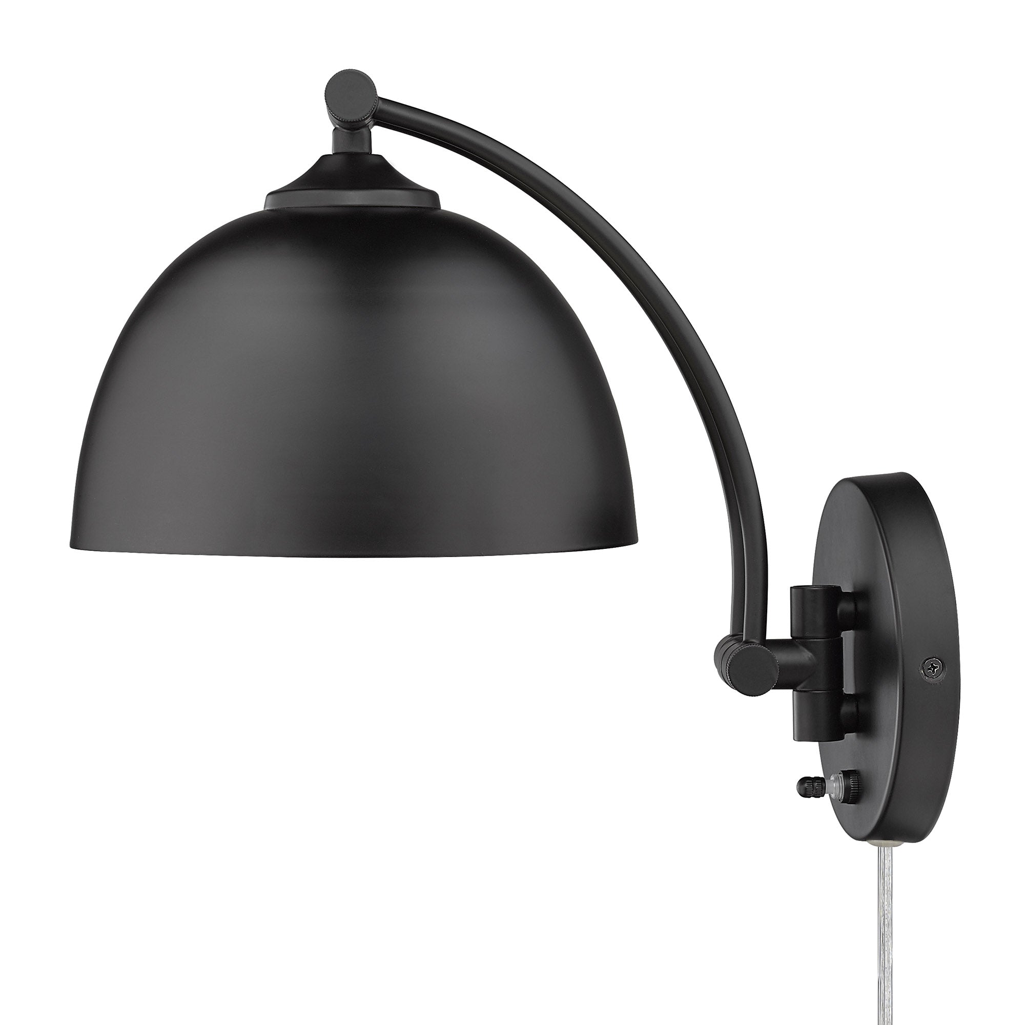 Rey 1-light Swing Arm Wall Lamp in Matte Black