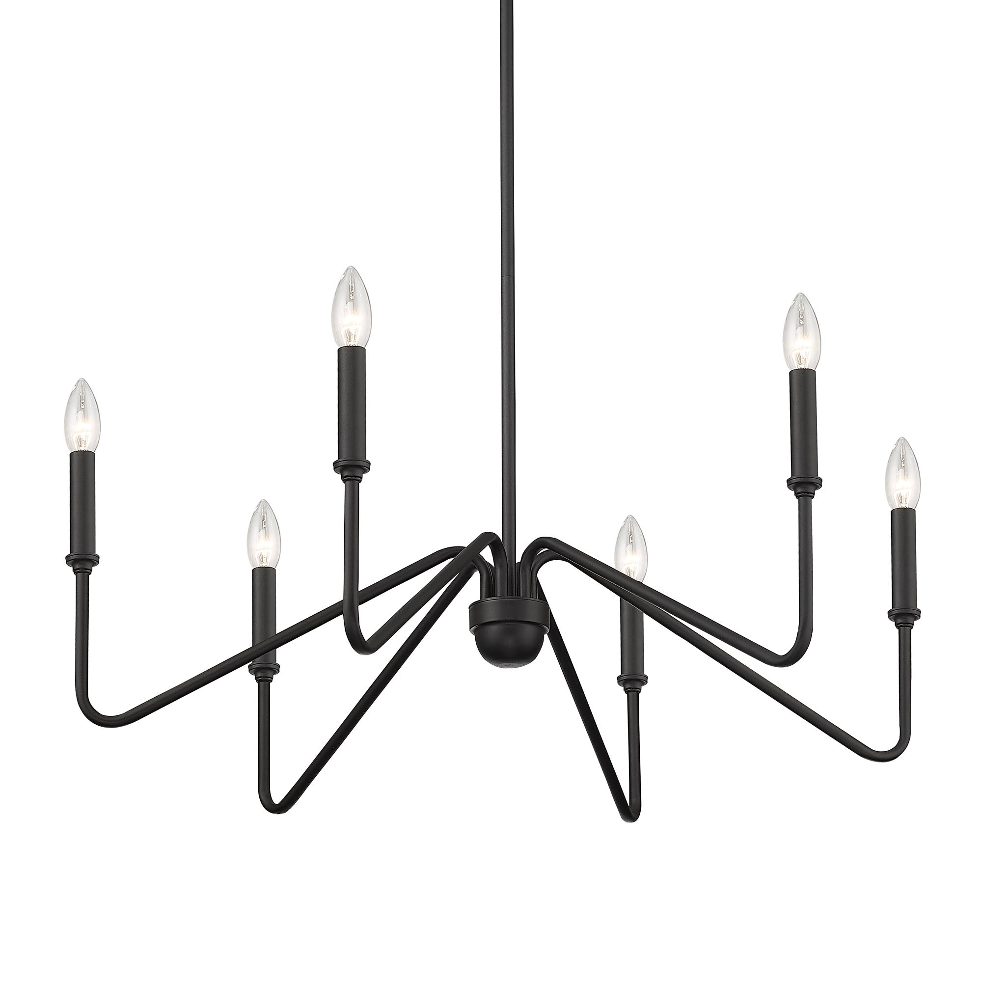 Yep by Golden Lighting Kennedy 6-light Chandelier in Natural Black - - Golden Lighting