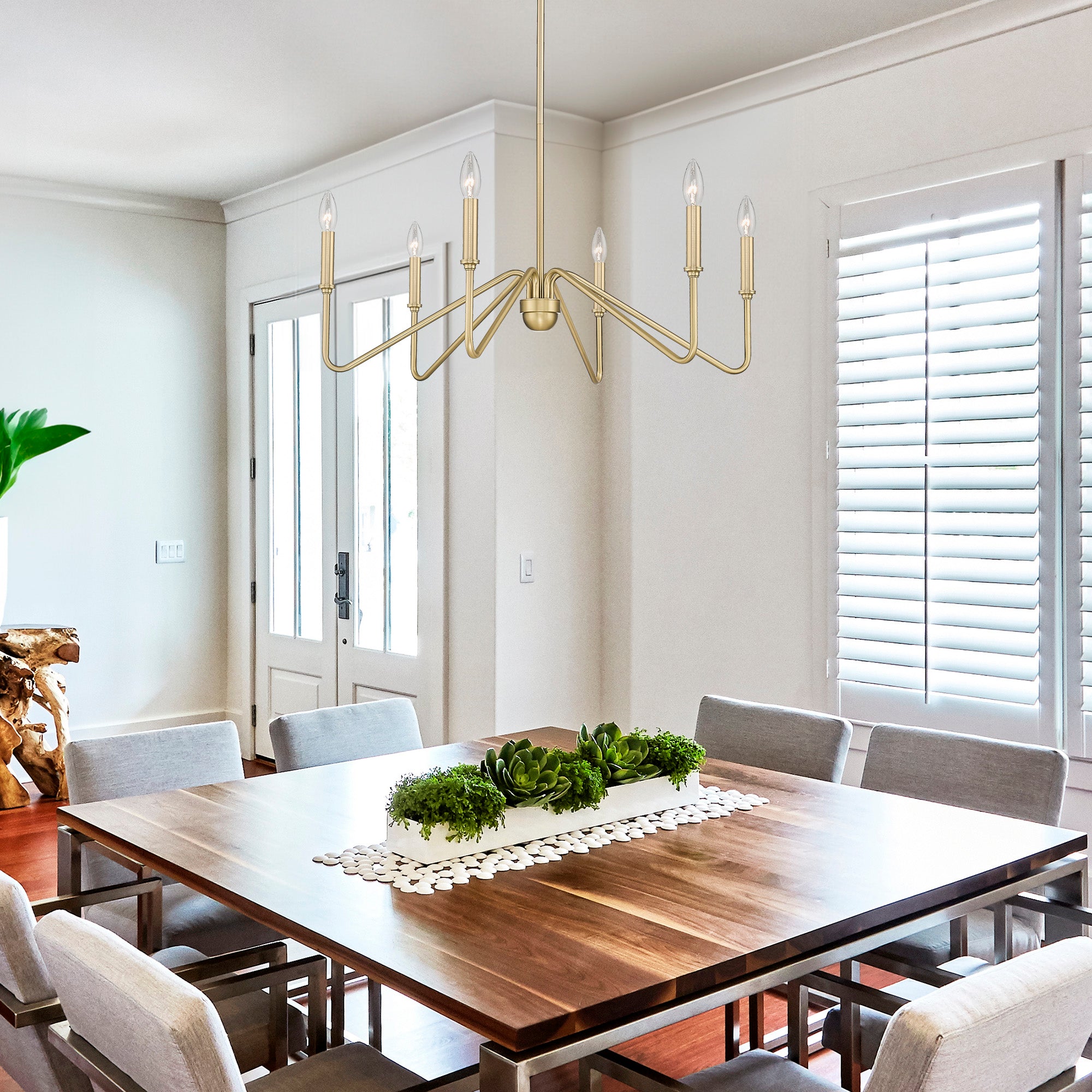 Kennedy BCB 6 Light Chandelier in Brushed Champagne Bronze - Default Title - Golden Lighting