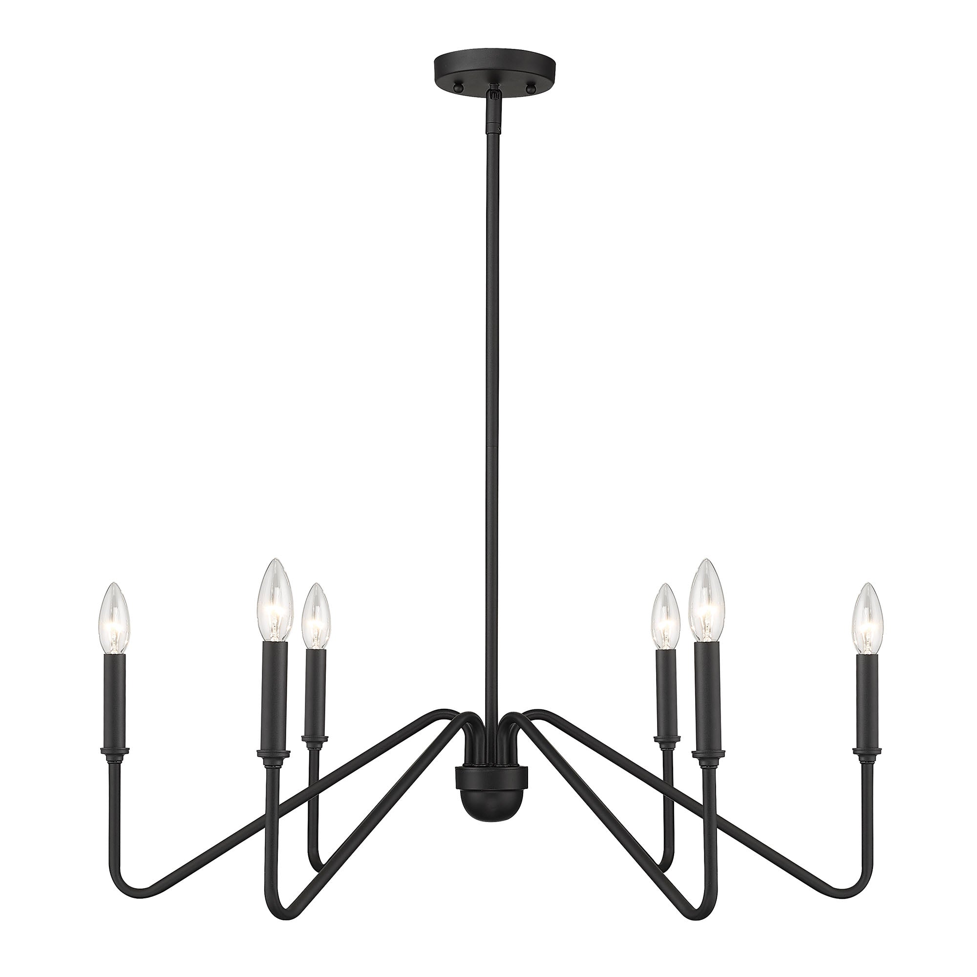 Yep by Golden Lighting Kennedy 6-light Chandelier in Natural Black - - Golden Lighting