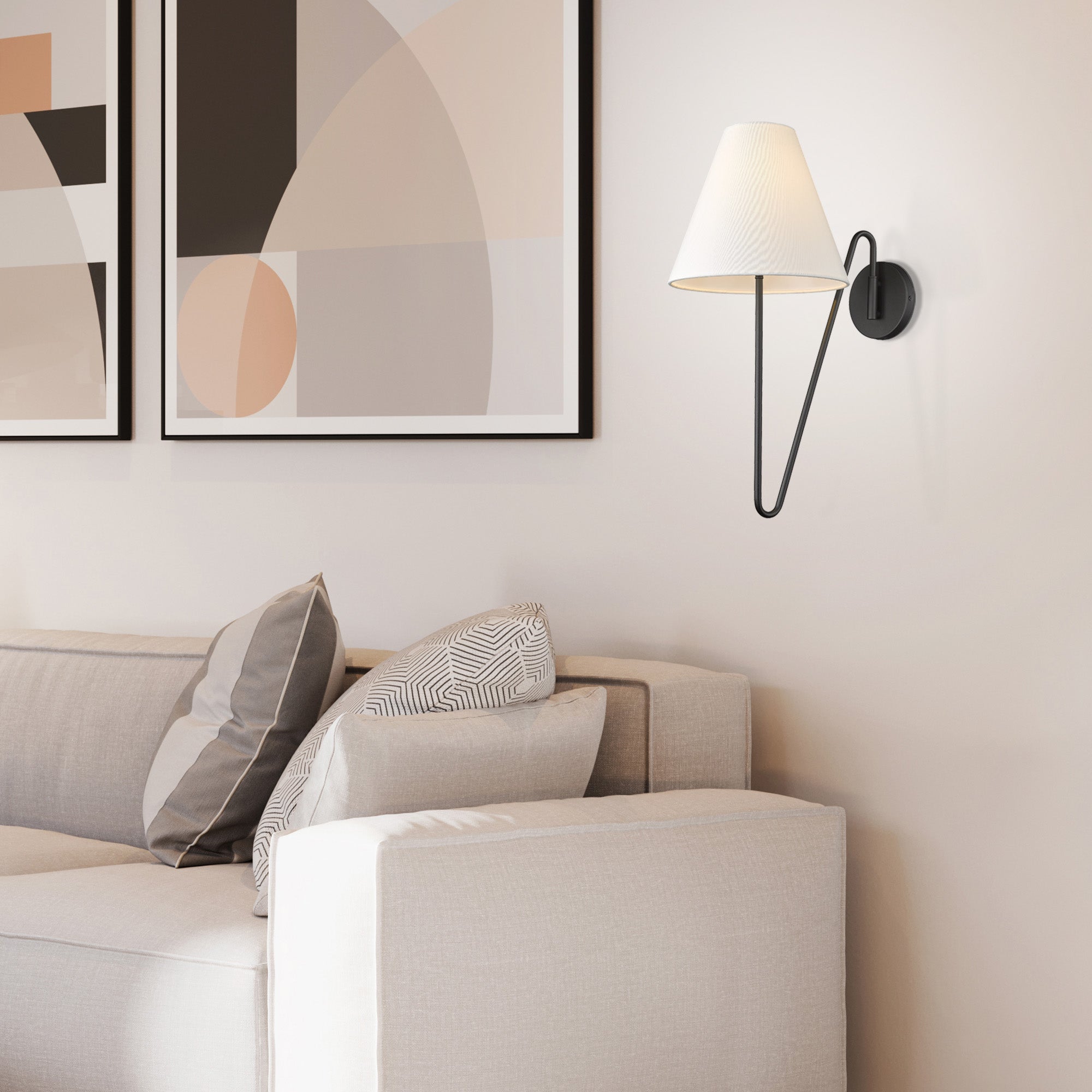 Yep by Golden Lighting Kennedy 1-light Swing Arm Wall Lamp in Natural Black - - Golden Lighting