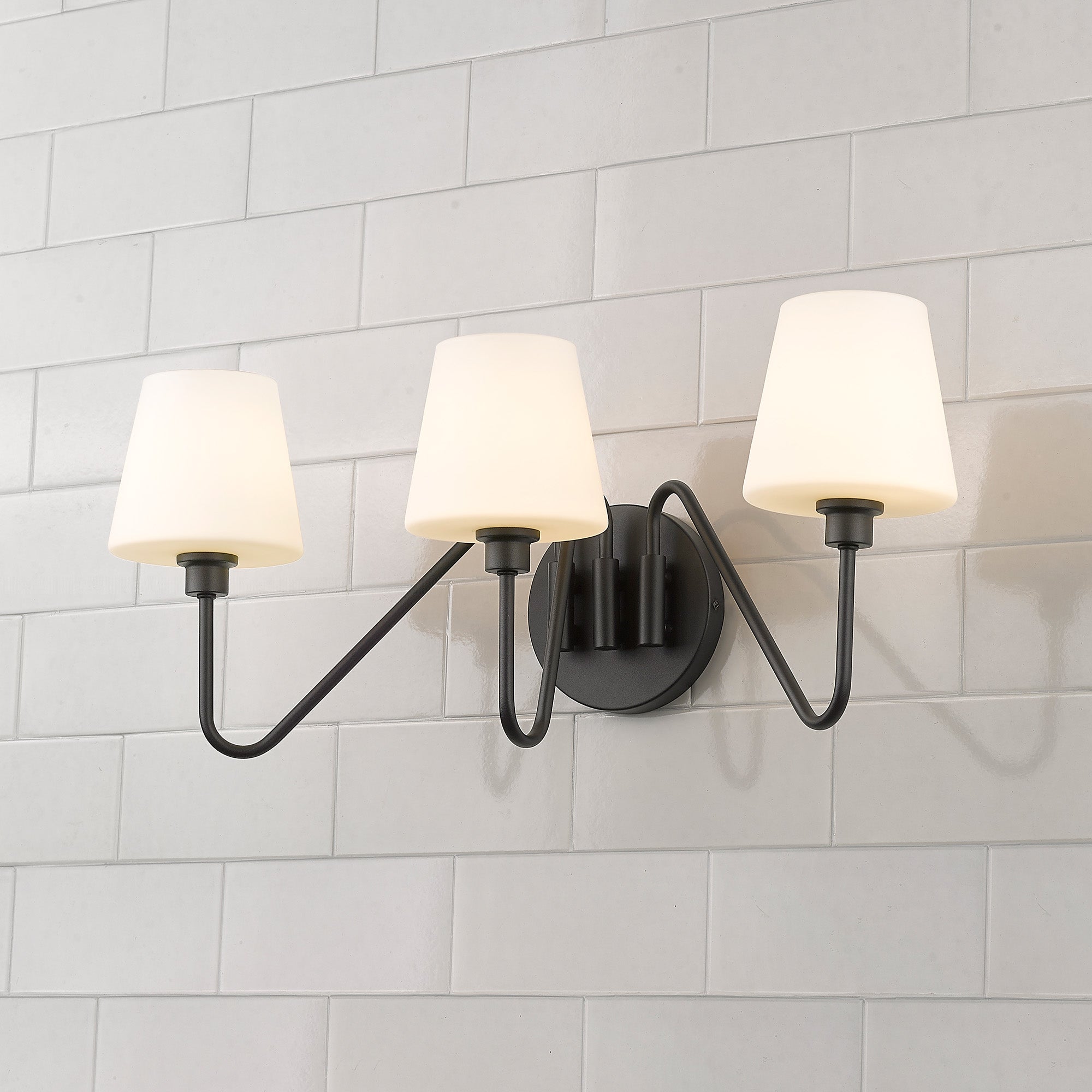 Yep by Golden Lighting Kennedy 3-light Vanity in Natural Black
